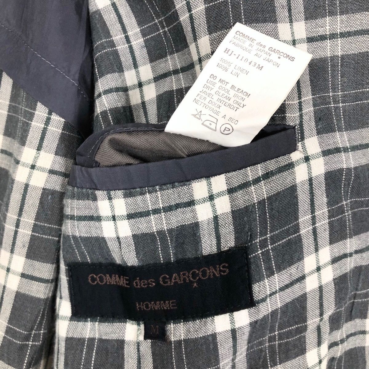 Comme des Garcons Vintage 90s Comme Des Garcons Homme Plaid Linen Coat Size US L / EU 52-54 / 3 - 13 Thumbnail