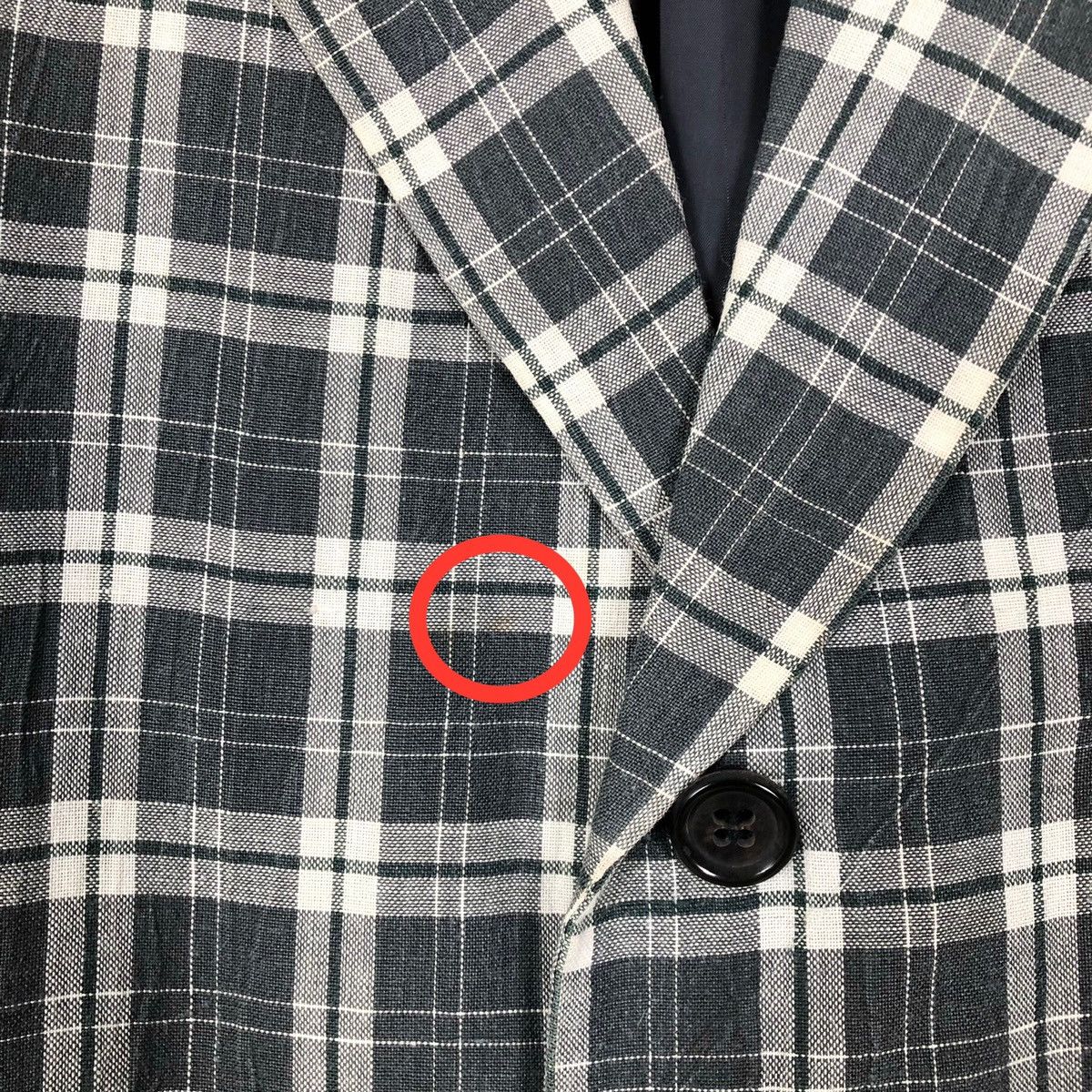 Comme des Garcons Vintage 90s Comme Des Garcons Homme Plaid Linen Coat Size US L / EU 52-54 / 3 - 7 Thumbnail