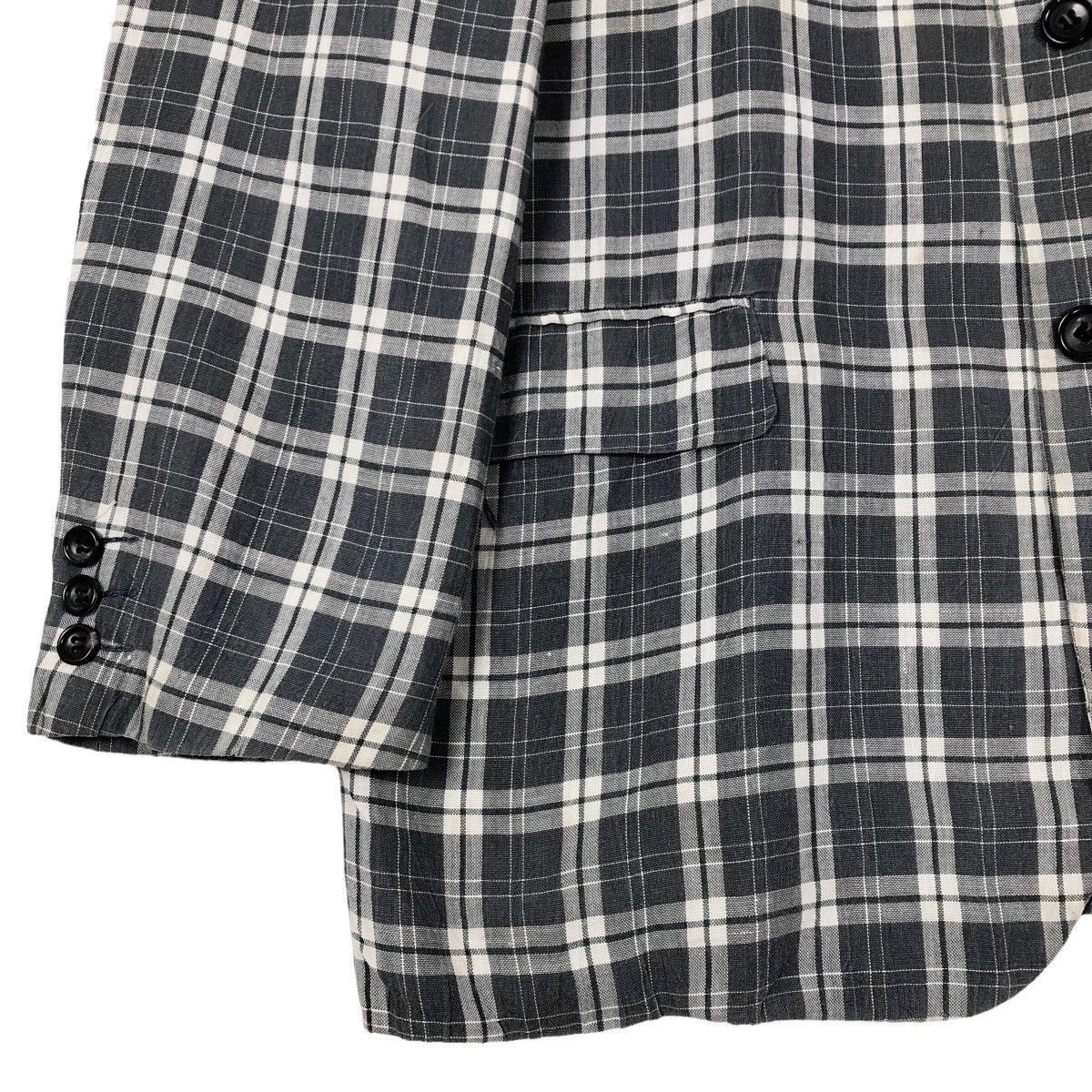 Comme des Garcons Vintage 90s Comme Des Garcons Homme Plaid Linen Coat Size US L / EU 52-54 / 3 - 3 Thumbnail