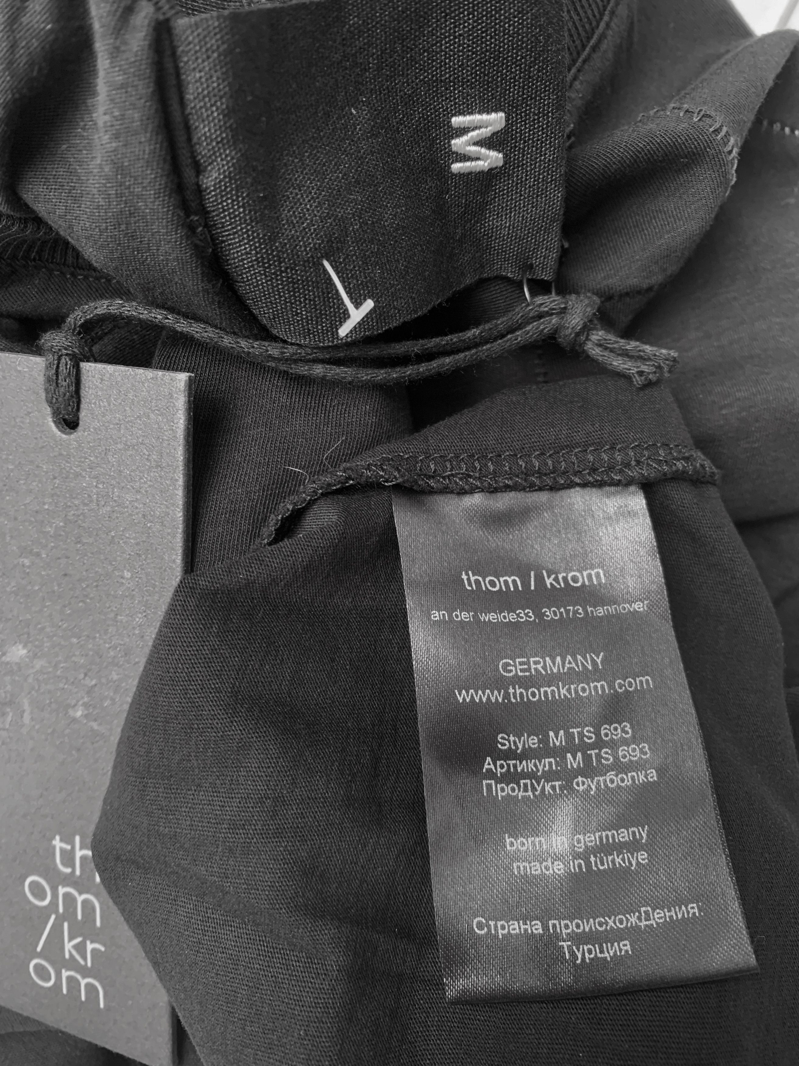 Thom Krom Thom Krom Black Cotton Tshirt Scar Stitching M Size US M / EU 48-50 / 2 - 9 Thumbnail