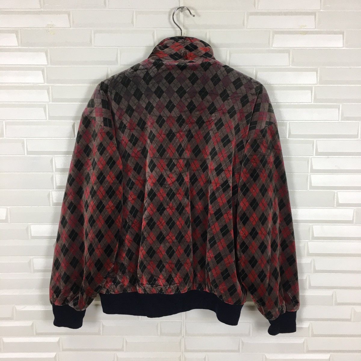 Japanese Brand Classique Japanese Velvet Argyle Bomber Style Size US M / EU 48-50 / 2 - 2 Thumbnail