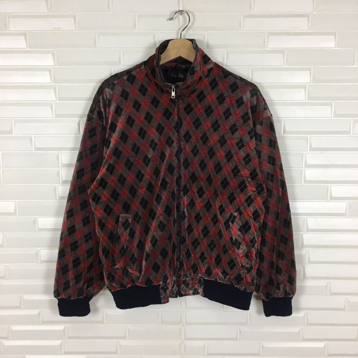 Japanese Brand Classique Japanese Velvet Argyle Bomber Style Size US M / EU 48-50 / 2 - 1 Thumbnail