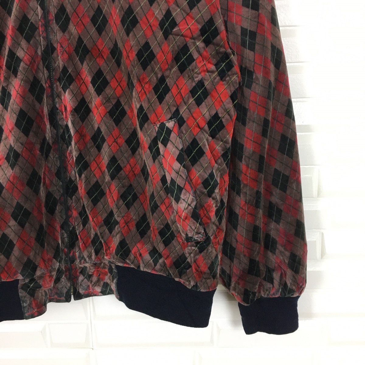 Japanese Brand Classique Japanese Velvet Argyle Bomber Style Size US M / EU 48-50 / 2 - 4 Thumbnail