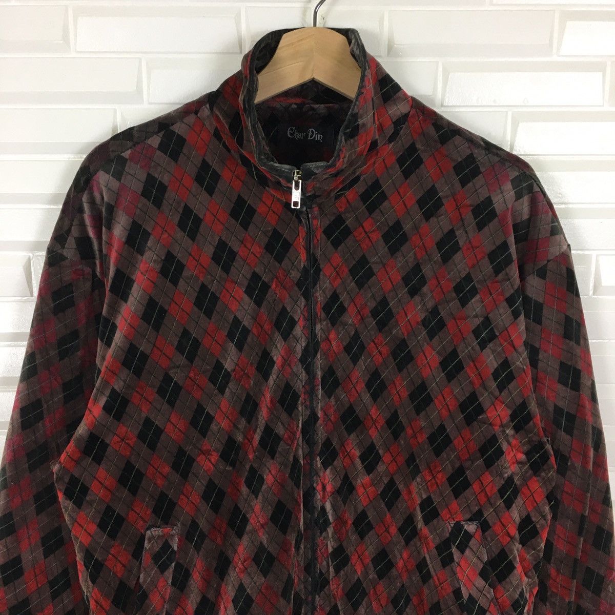 Japanese Brand Classique Japanese Velvet Argyle Bomber Style Size US M / EU 48-50 / 2 - 5 Thumbnail