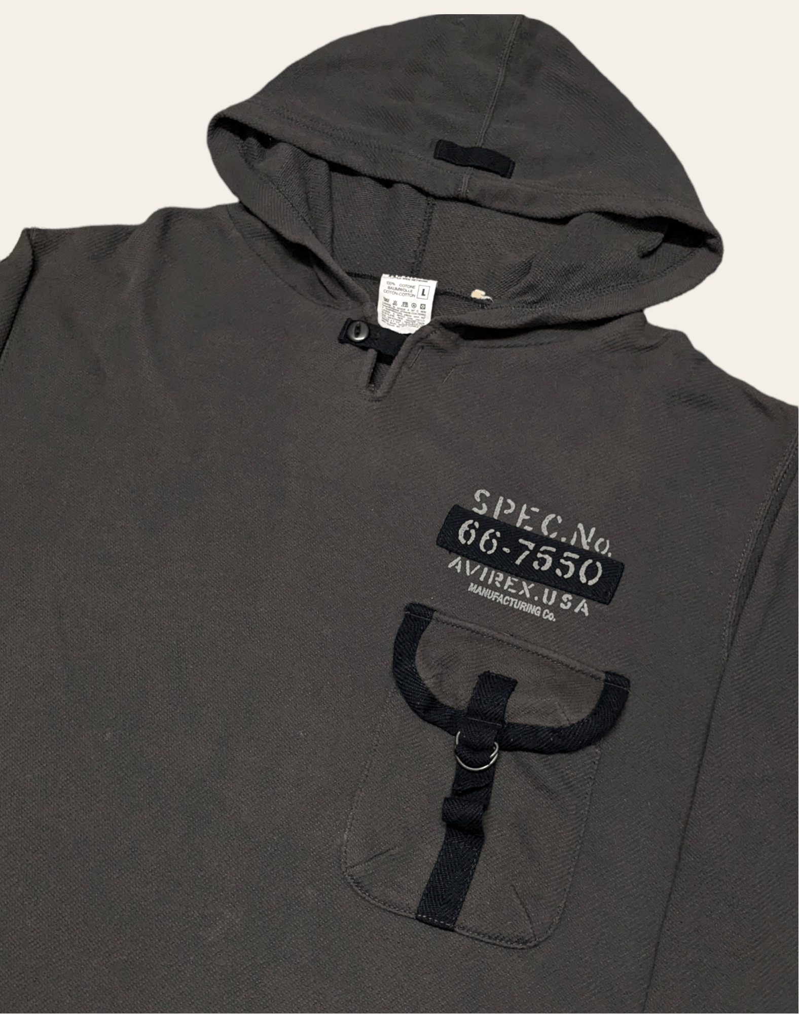 Avirex × Vintage Vintage 90s Avirex Tech Utility Military Style Hoodie Size US L / EU 52-54 / 3 - 4 Thumbnail