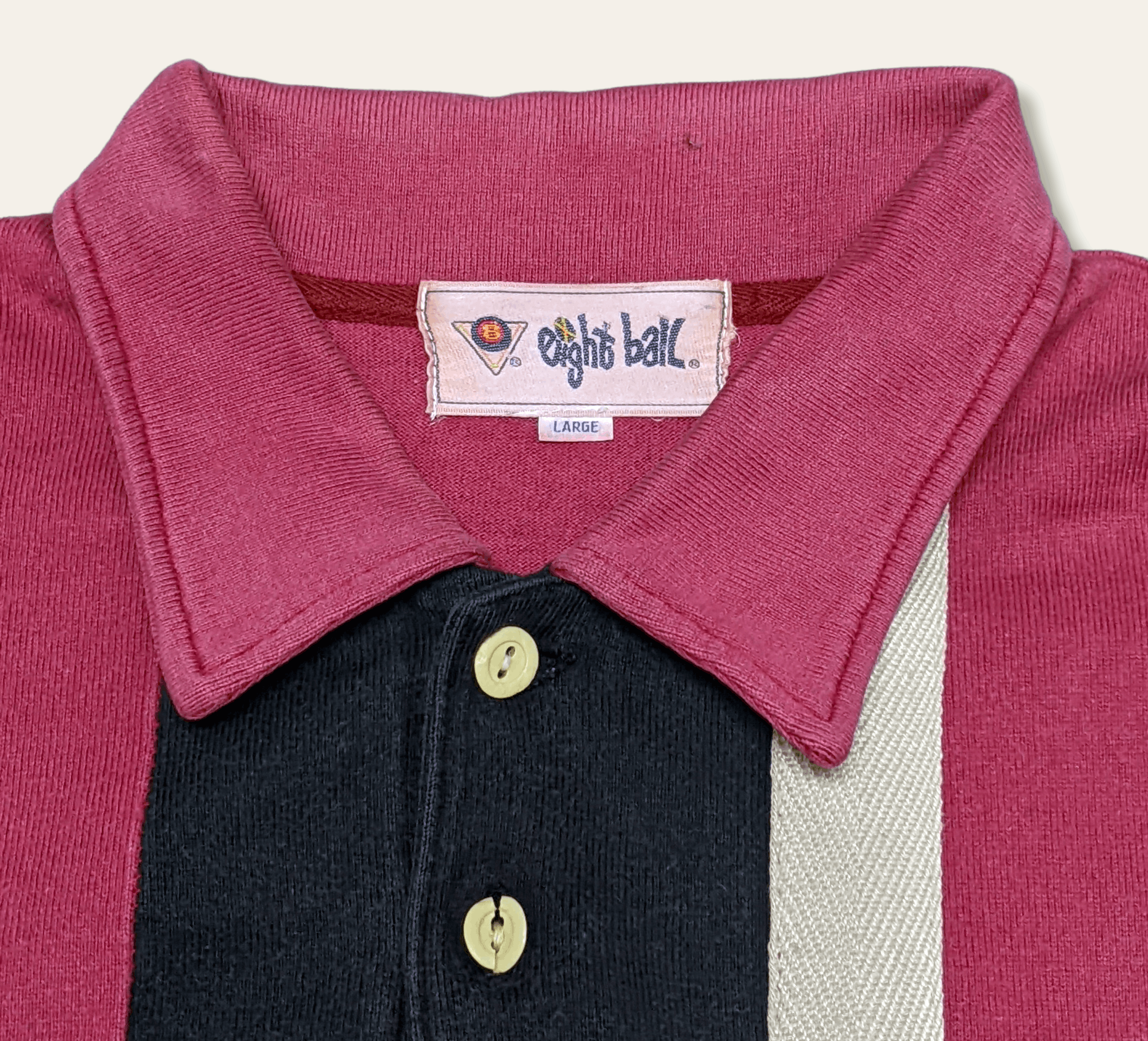 Vintage Vintage 90s Eightball Skateboards Striped Rugby Shirt Size US L / EU 52-54 / 3 - 5 Thumbnail