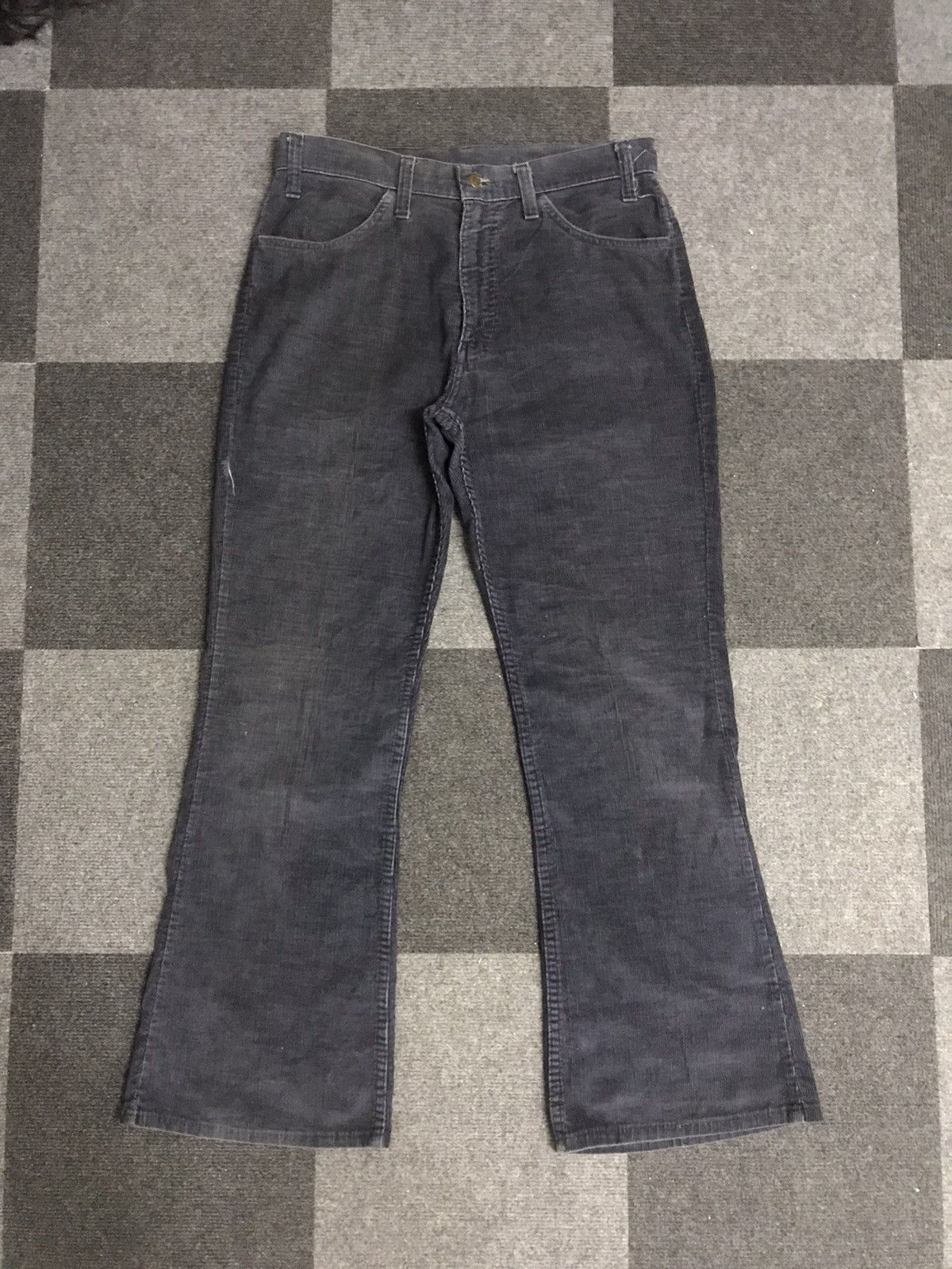 image of Vintage 70's Levi 646 Bell Bottom Curduroy Pant in Black, Men's (Size 31)