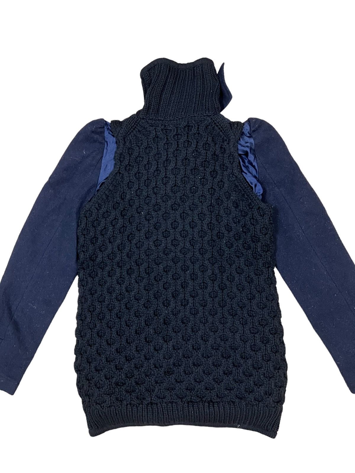 Sacai ARCHIVE🔥AW09 Sacai Hybrid Knit Wool Double Breast Jacket Size US M / EU 48-50 / 2 - 9 Thumbnail