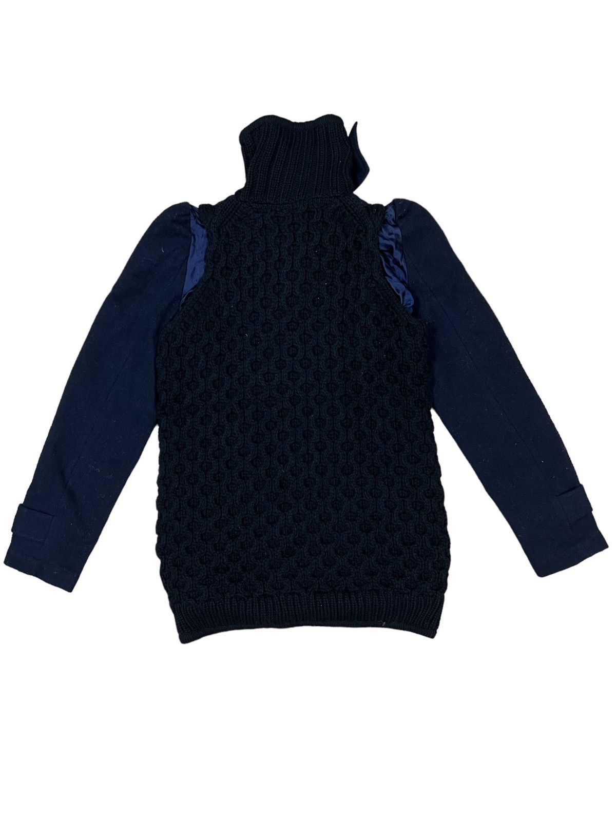 Sacai ARCHIVE🔥AW09 Sacai Hybrid Knit Wool Double Breast Jacket Size US M / EU 48-50 / 2 - 8 Thumbnail