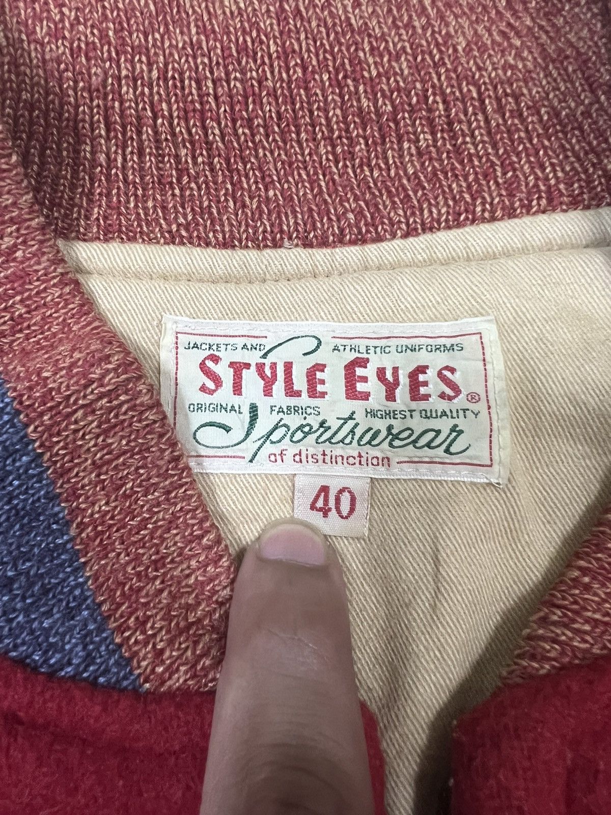 Samurai Jeans × Sugar Cane ARCHIVE🔥1956 Style Eyes Canes Clark Fork Varsity Jacket Size US M / EU 48-50 / 2 - 7 Thumbnail