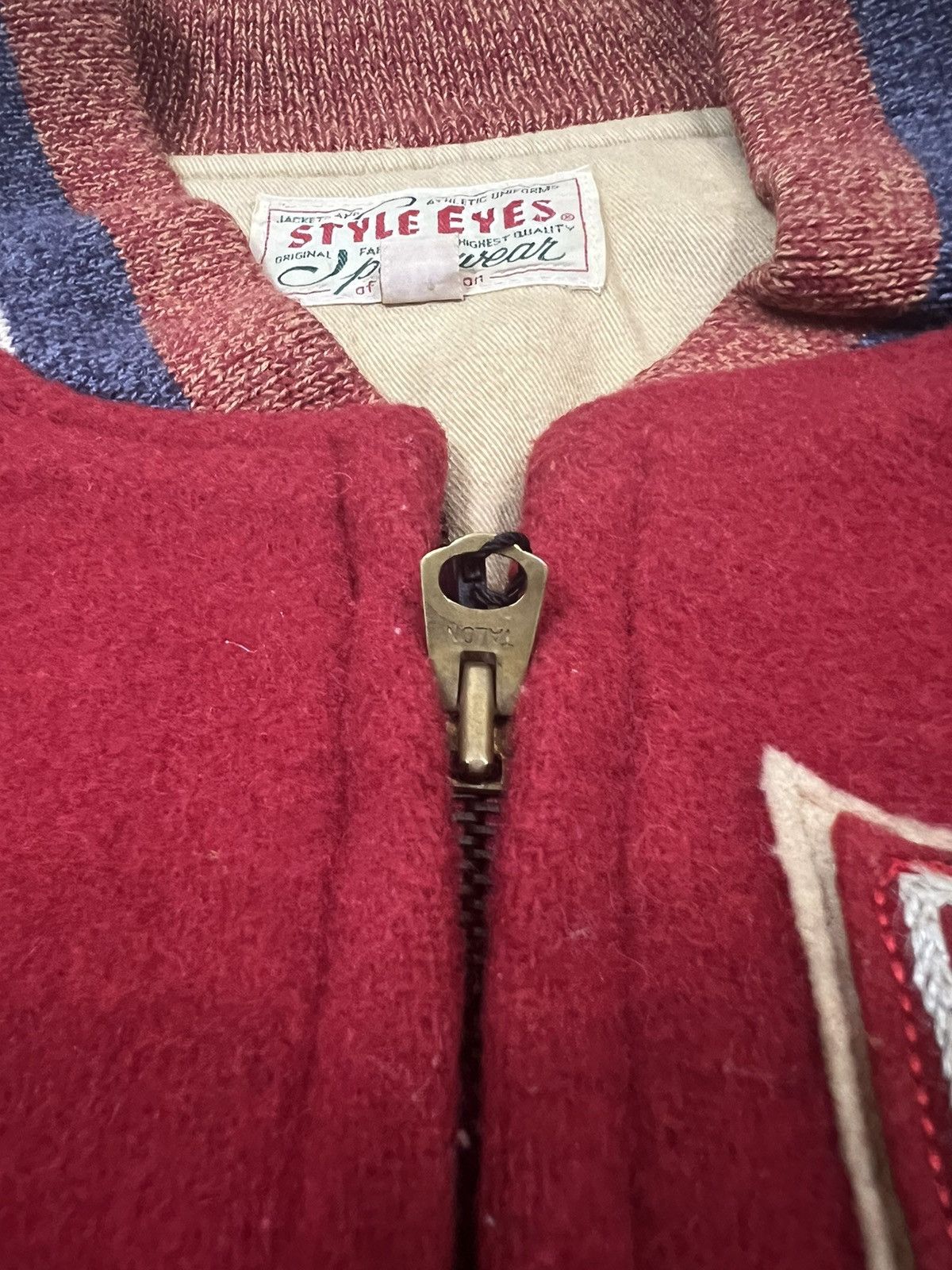 Samurai Jeans × Sugar Cane ARCHIVE🔥1956 Style Eyes Canes Clark Fork Varsity Jacket Size US M / EU 48-50 / 2 - 6 Thumbnail