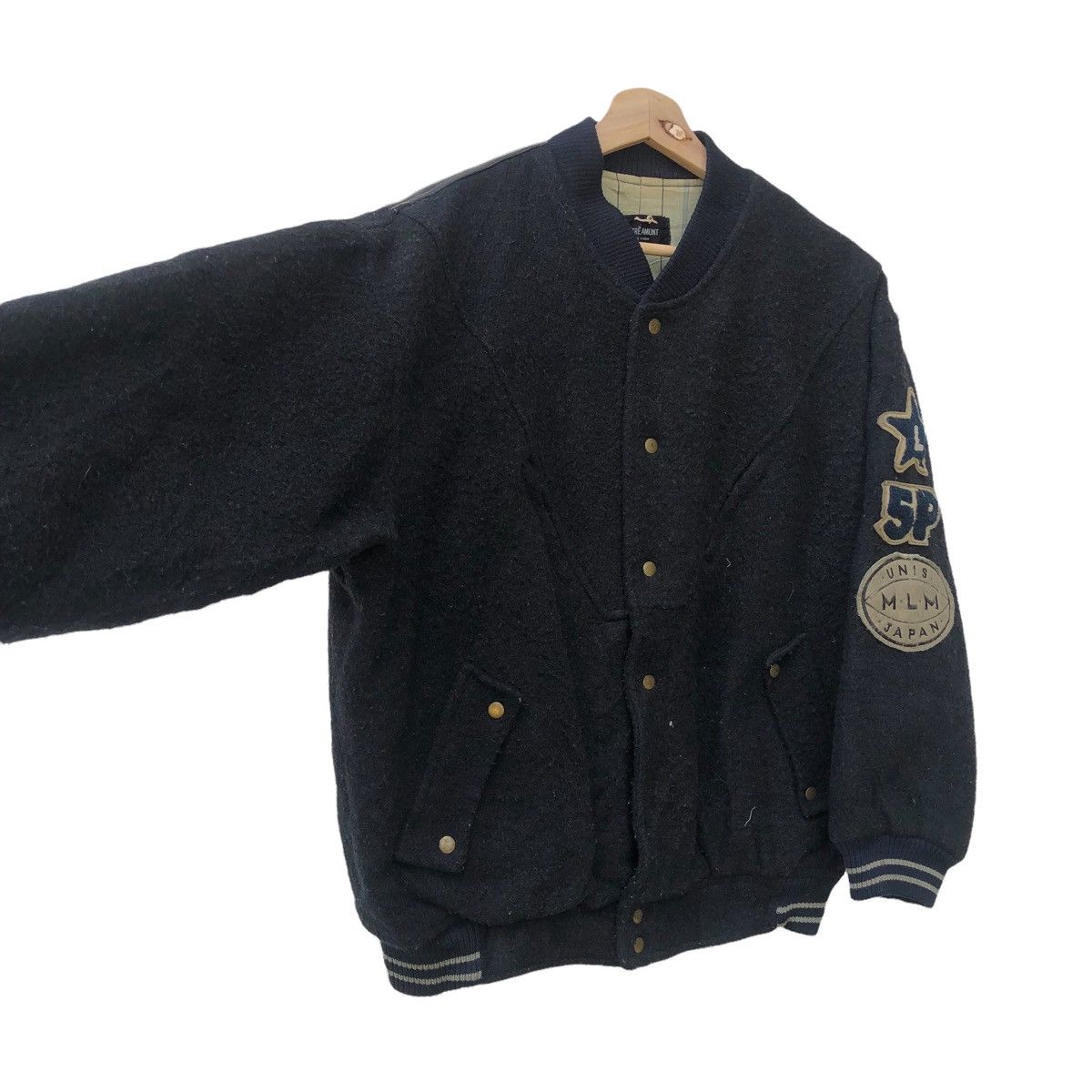 Japanese Brand LAUTREMONT VARSITY LEATHER JACKET Size US M / EU 48-50 / 2 - 2 Thumbnail