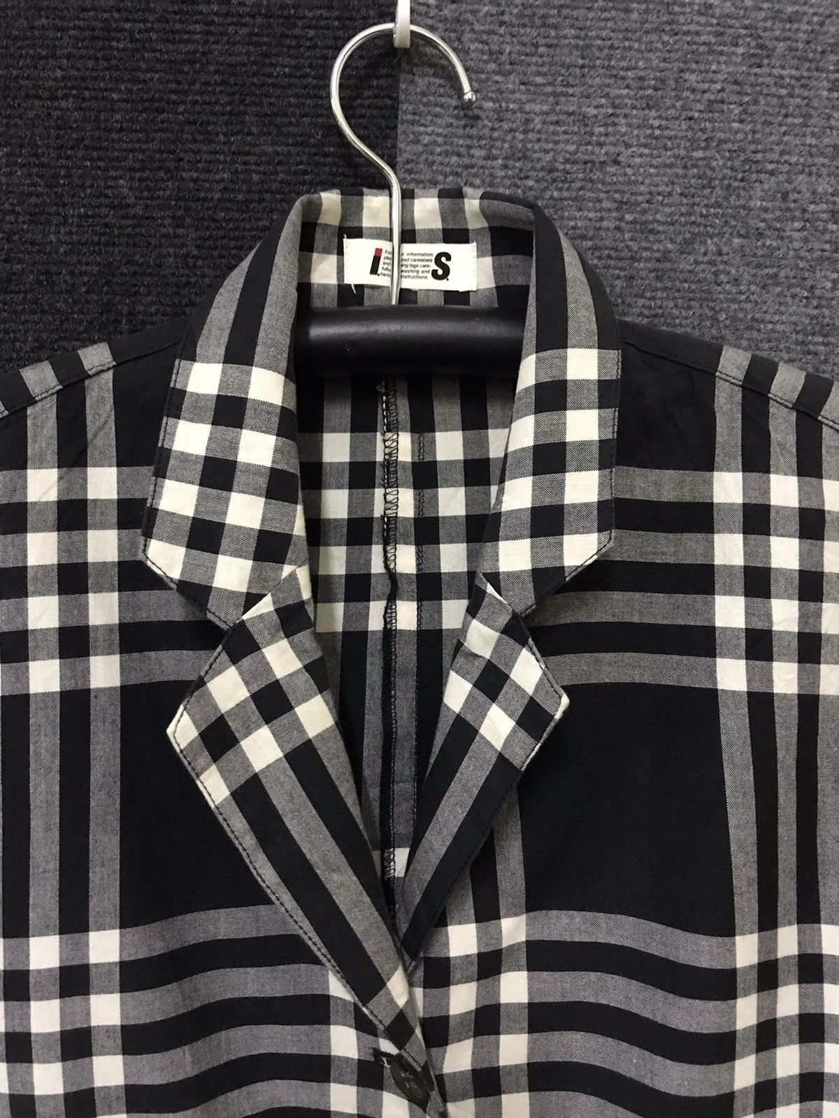 Designer ISSEY MIYAKE Checkered Cotton Blazer Size M / US 6-8 / IT 42-44 - 2 Thumbnail