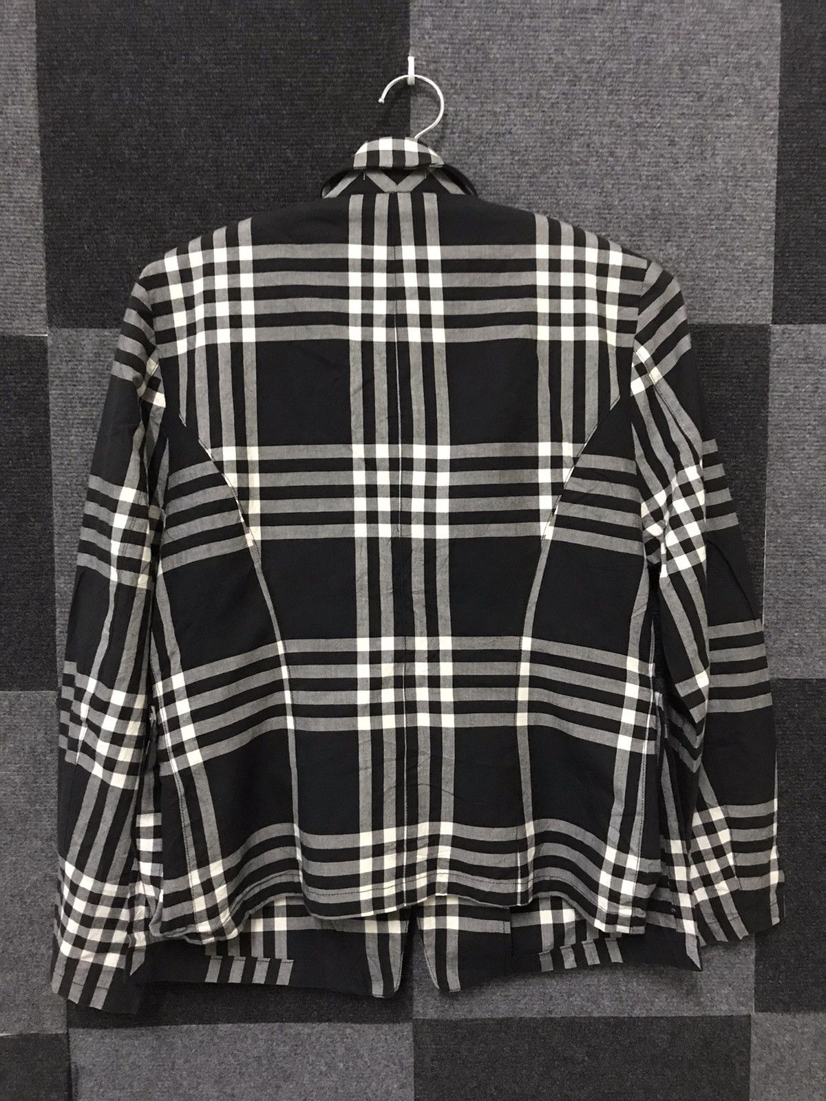 Designer ISSEY MIYAKE Checkered Cotton Blazer Size M / US 6-8 / IT 42-44 - 9 Thumbnail