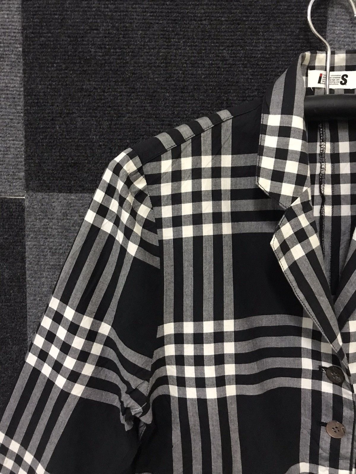 Designer ISSEY MIYAKE Checkered Cotton Blazer Size M / US 6-8 / IT 42-44 - 4 Thumbnail