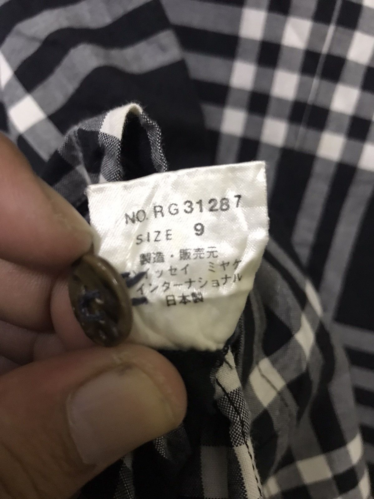 Designer ISSEY MIYAKE Checkered Cotton Blazer Size M / US 6-8 / IT 42-44 - 10 Thumbnail