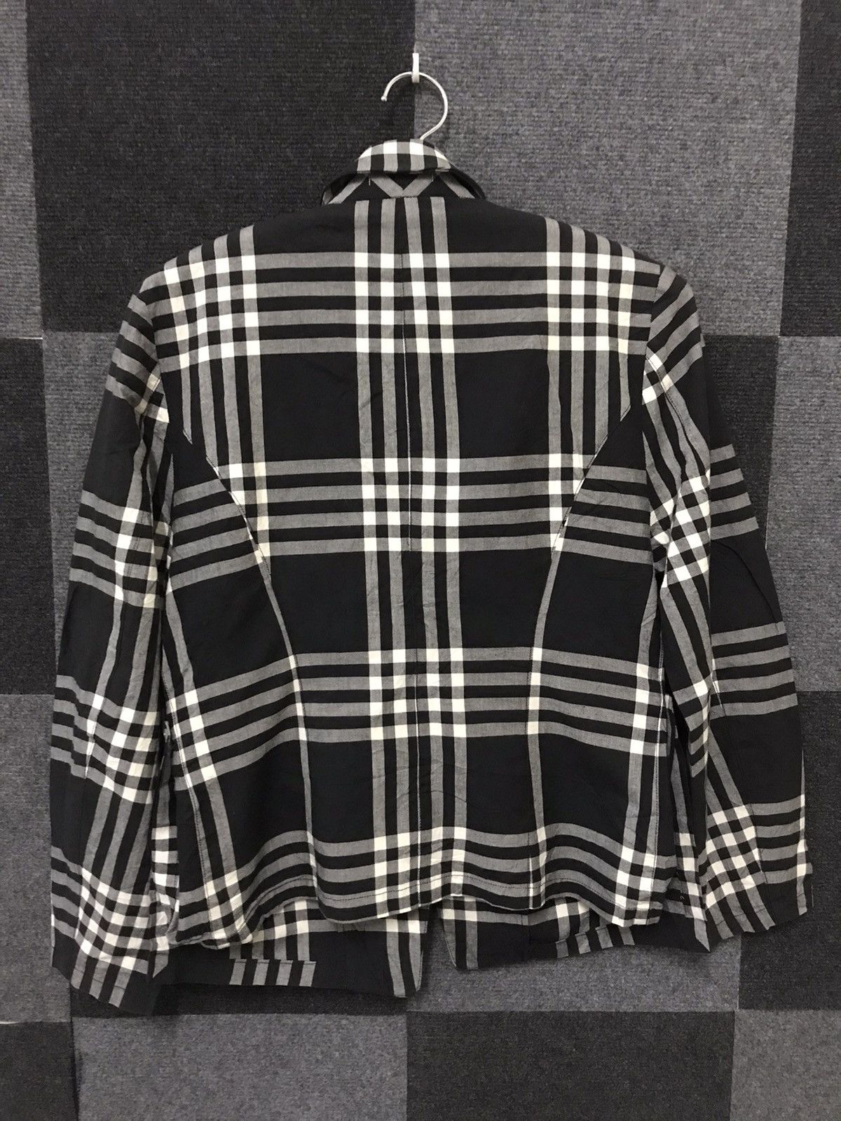 Designer ISSEY MIYAKE Checkered Cotton Blazer Size M / US 6-8 / IT 42-44 - 8 Thumbnail