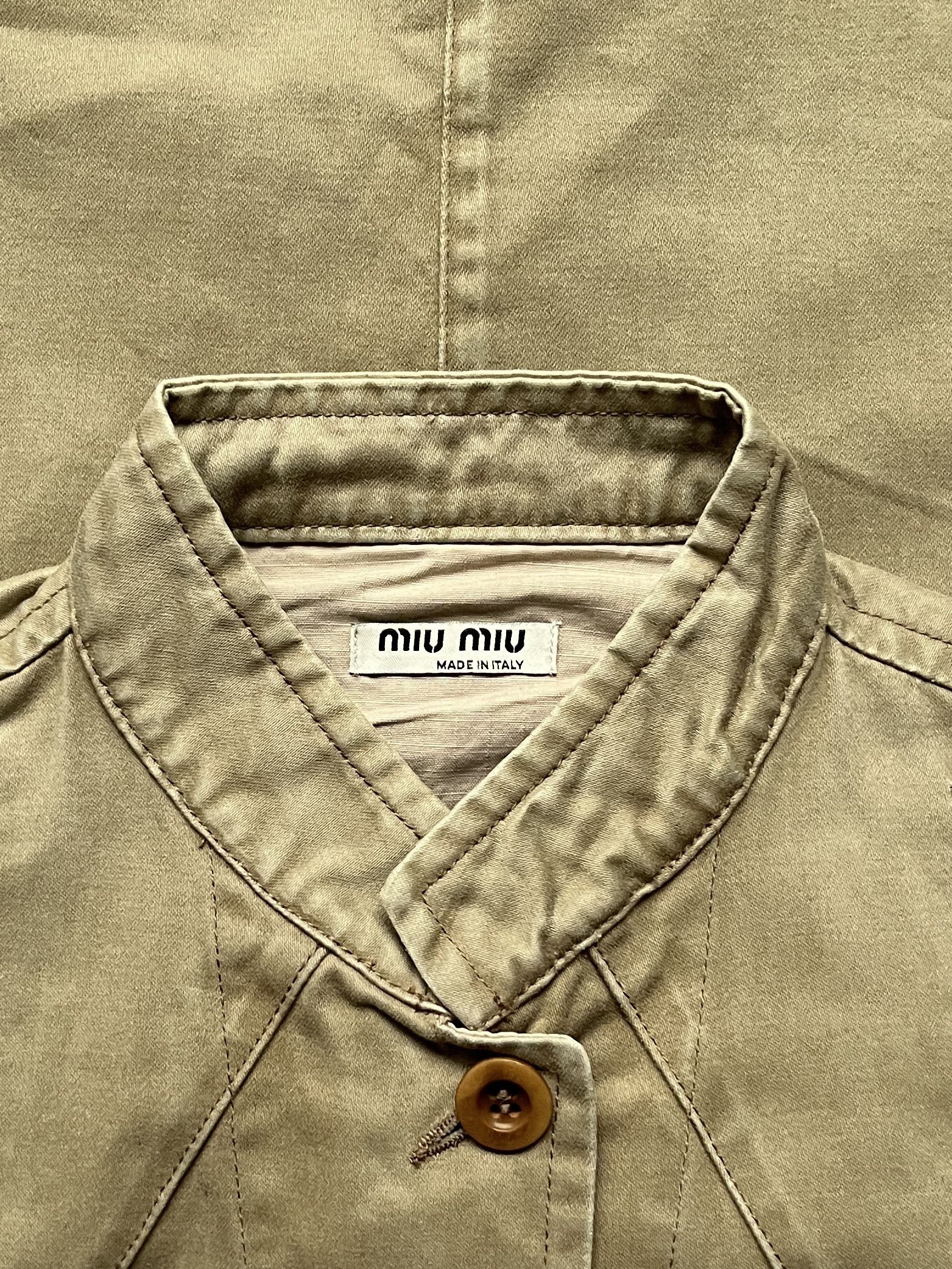 Miu Miu ⚡️QUICK SALE⚡️2000's Miu Miu Beige Cotton Jacket Size M / US 6-8 / IT 42-44 - 3 Thumbnail