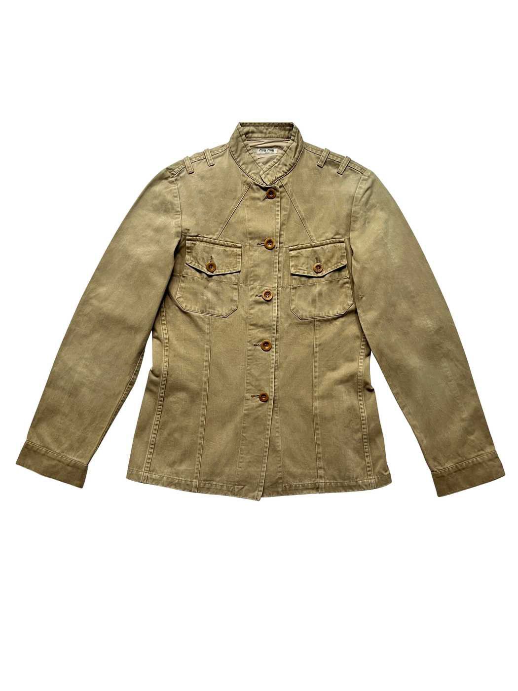 Miu Miu ⚡️QUICK SALE⚡️2000's Miu Miu Beige Cotton Jacket Size M / US 6-8 / IT 42-44 - 1 Thumbnail
