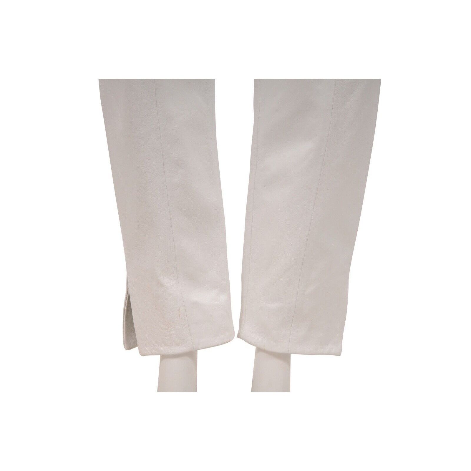 The Attico High Waist Pants White Slit Leather Belted Trousers Size 30" / US 8 / IT 44 - 3 Thumbnail