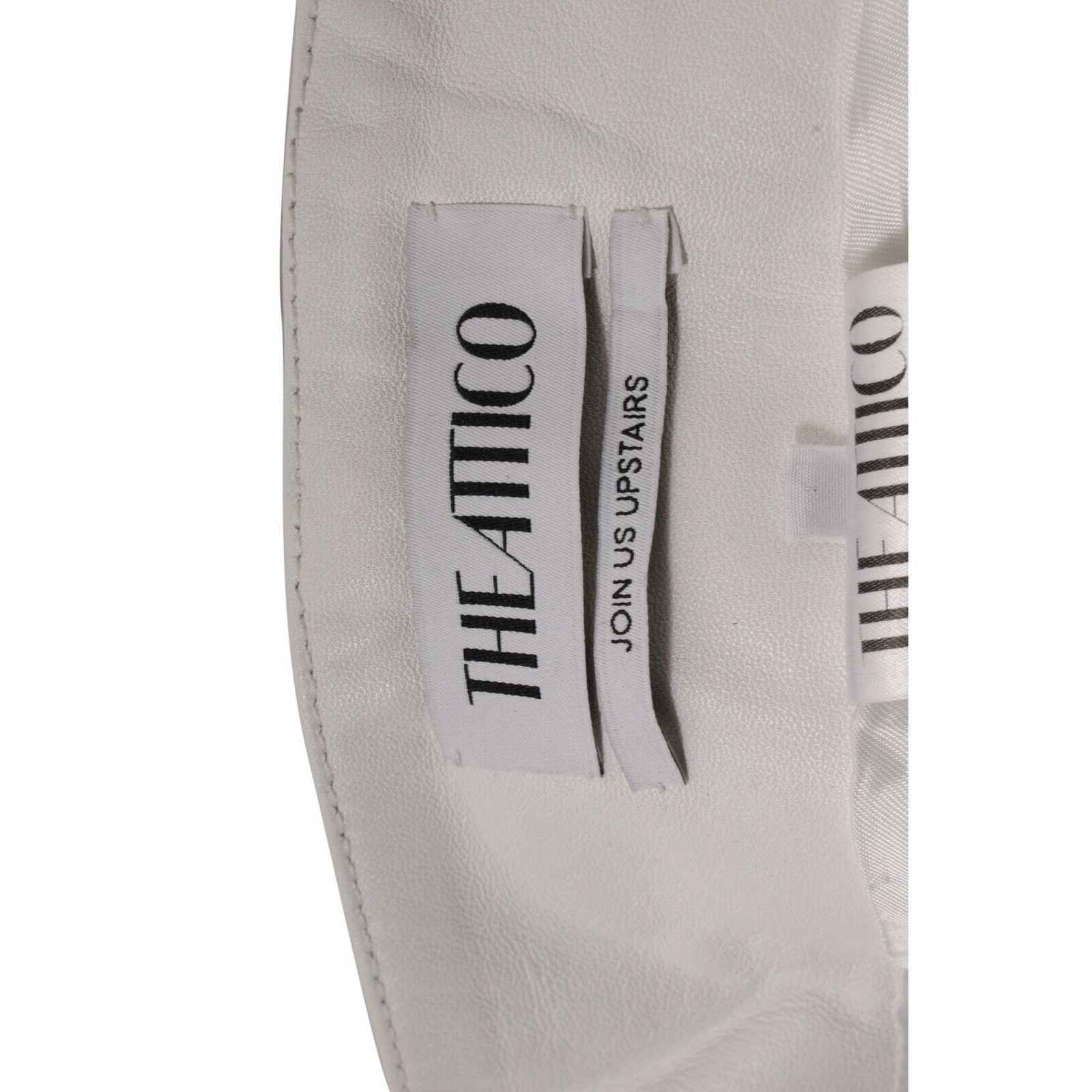 The Attico High Waist Pants White Slit Leather Belted Trousers Size 30" / US 8 / IT 44 - 9 Thumbnail