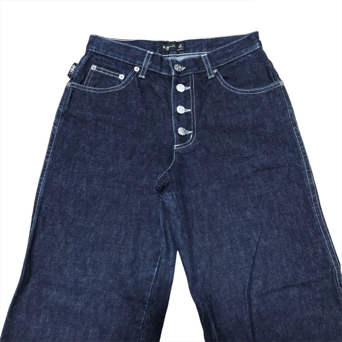 Designer × Vintage × agnes b. Vintage Agnes B. Paris Denim Casual Cropped Pants Design Size US 26 / EU 42 - 3 Thumbnail