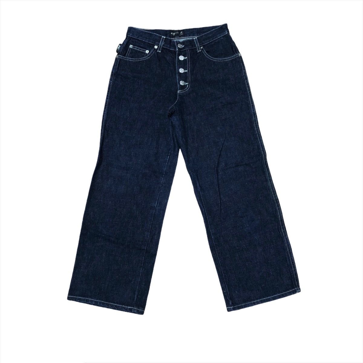 Designer × Vintage × agnes b. Vintage Agnes B. Paris Denim Casual Cropped Pants Design Size US 26 / EU 42 - 1 Thumbnail
