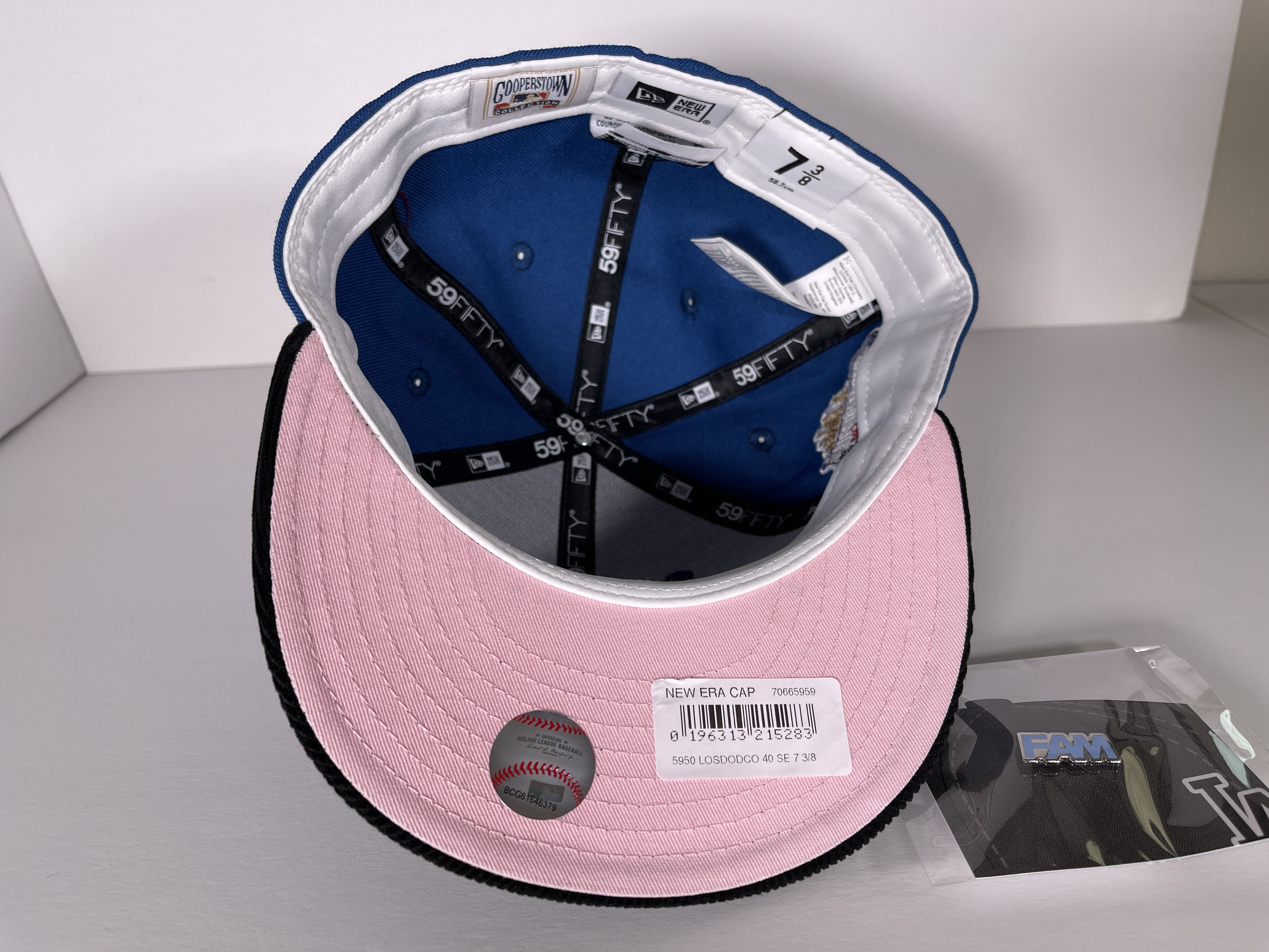 MLB 7 3/8 Corduroy Los Angeles LA Dodgers Blue Pink Two 2 Tone Size ONE SIZE - 6 Thumbnail