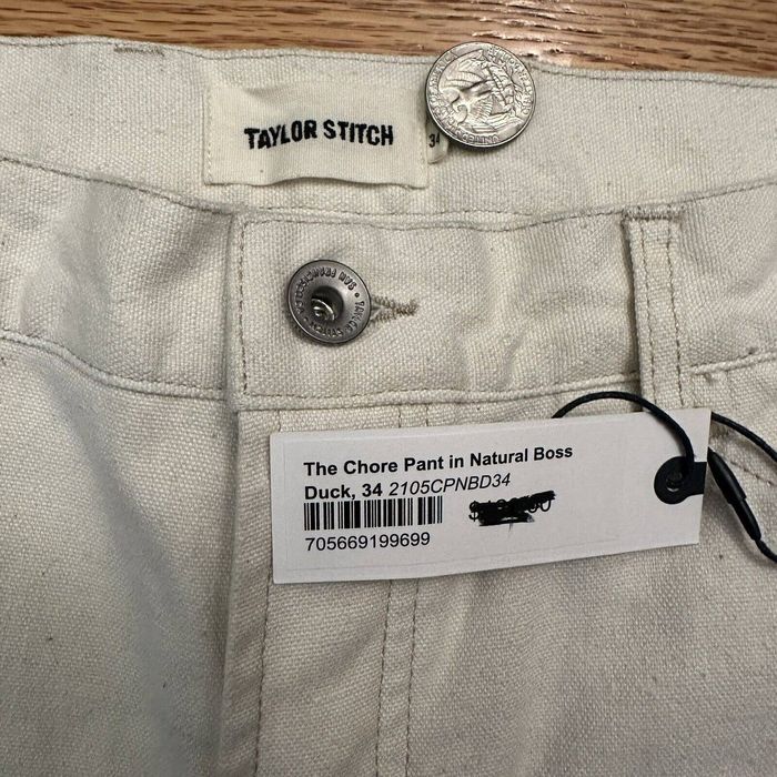 Taylor Stitch NWT Taylor Stitch The Chore Pants Natural Boss Duck Size ...