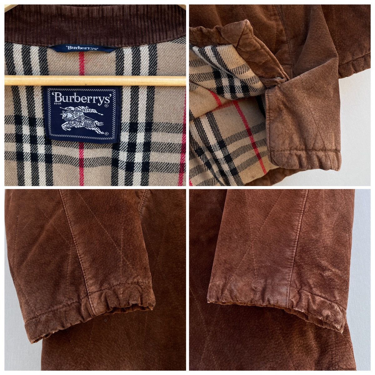 Burberry 🔥 Rare VTG BURBERRY Suede Leather Jacket NOVA CHECK Size US M / EU 48-50 / 2 - 12 Thumbnail