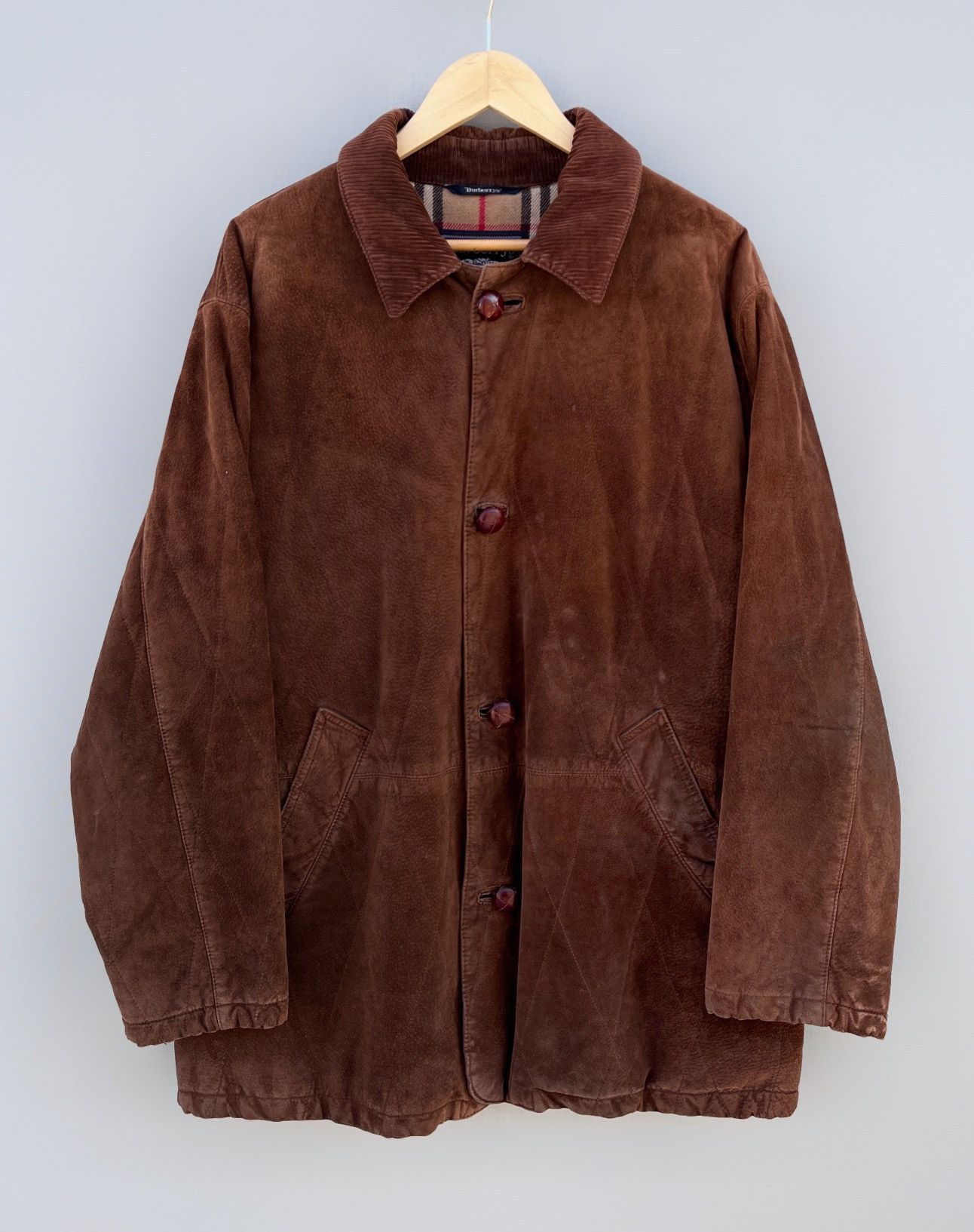 Burberry 🔥 Rare VTG BURBERRY Suede Leather Jacket NOVA CHECK Size US M / EU 48-50 / 2 - 2 Thumbnail