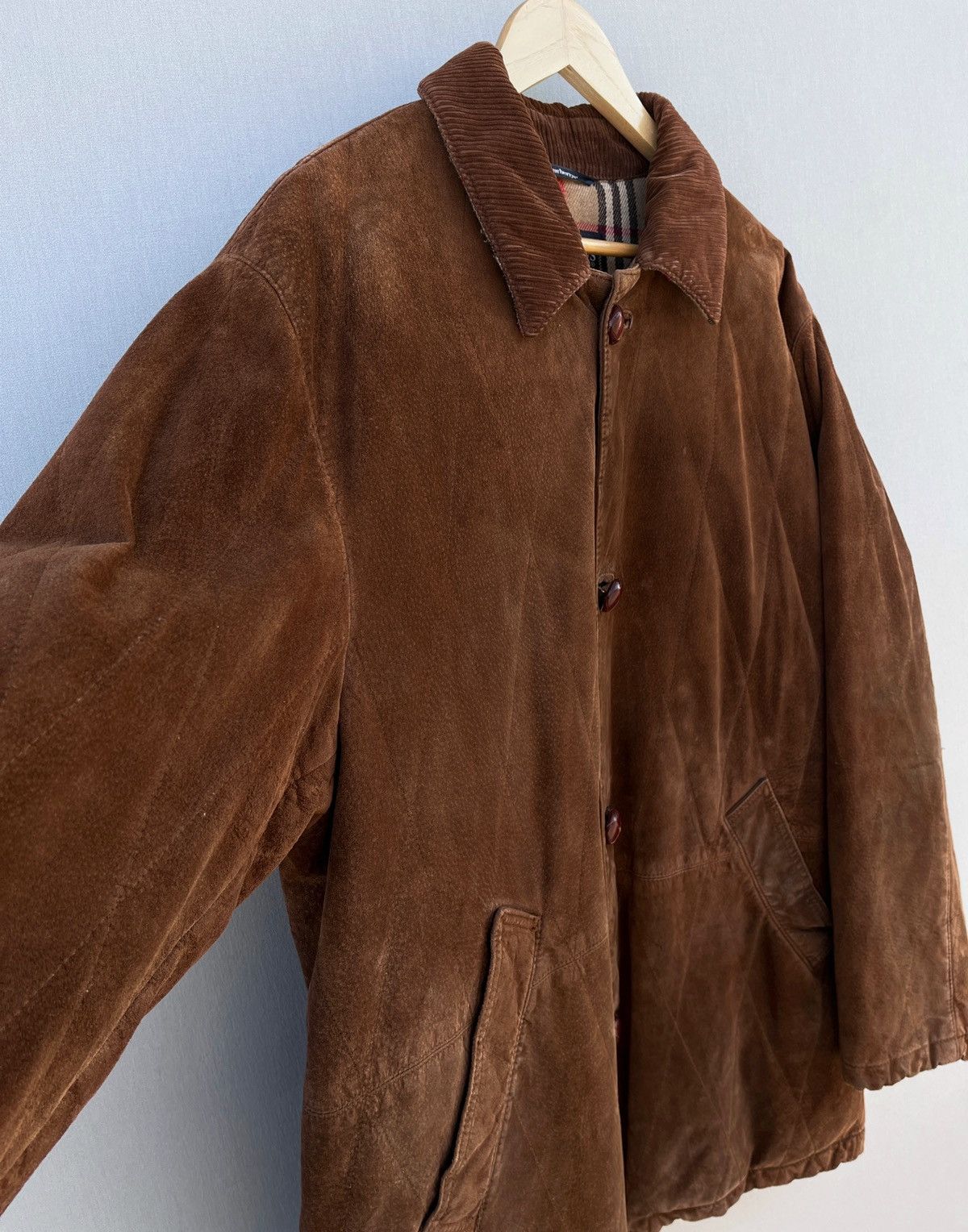 Burberry 🔥 Rare VTG BURBERRY Suede Leather Jacket NOVA CHECK Size US M / EU 48-50 / 2 - 10 Thumbnail