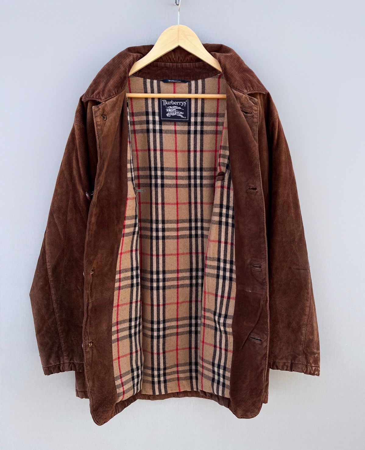 Burberry 🔥 Rare VTG BURBERRY Suede Leather Jacket NOVA CHECK Size US M / EU 48-50 / 2 - 1 Thumbnail
