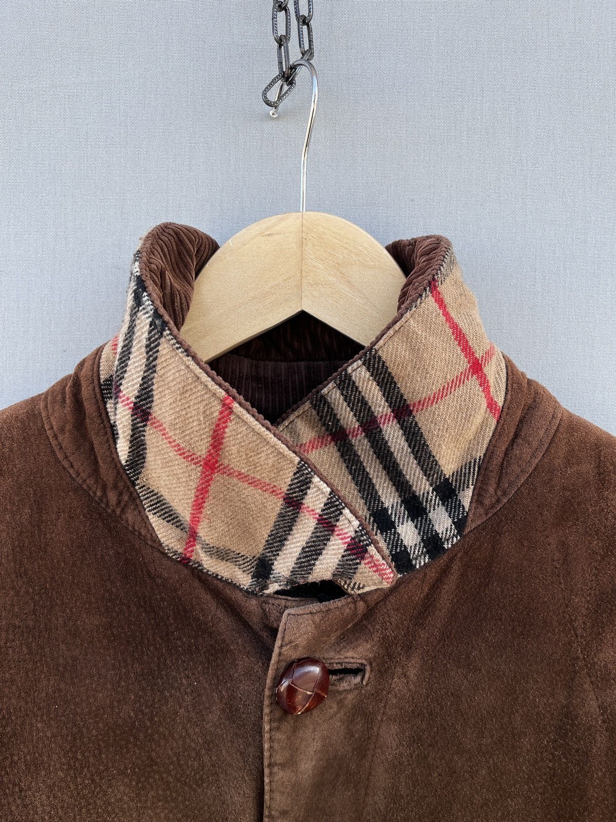 Burberry 🔥 Rare VTG BURBERRY Suede Leather Jacket NOVA CHECK Size US M / EU 48-50 / 2 - 13 Thumbnail