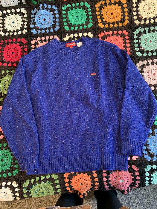 Supreme Supreme Small Box Speckle Sweater Royal Blue Medium FW22