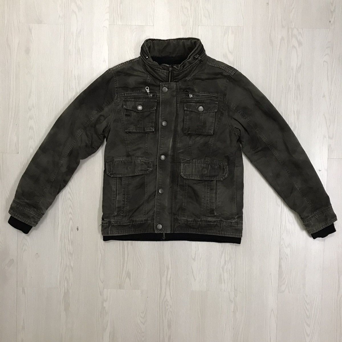 image of Growth By Grail Military Jacket Hoodie Multipocket Jacket in Dark Green, Men's (Size Medium)