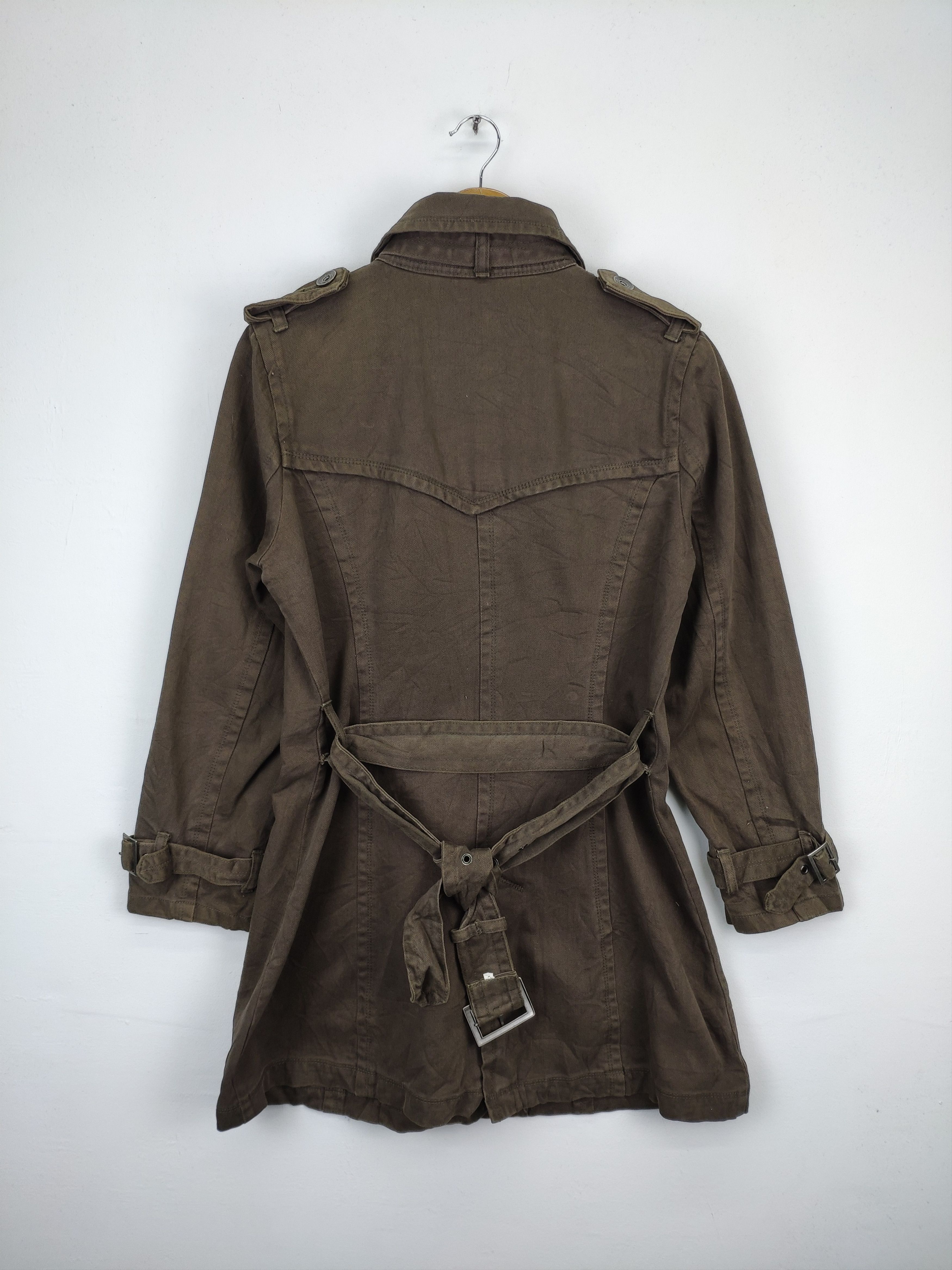 Japanese Brand × Vintage Vintage Denim Trench Coat Military Style Unbranded Size M / US 6-8 / IT 42-44 - 2 Thumbnail