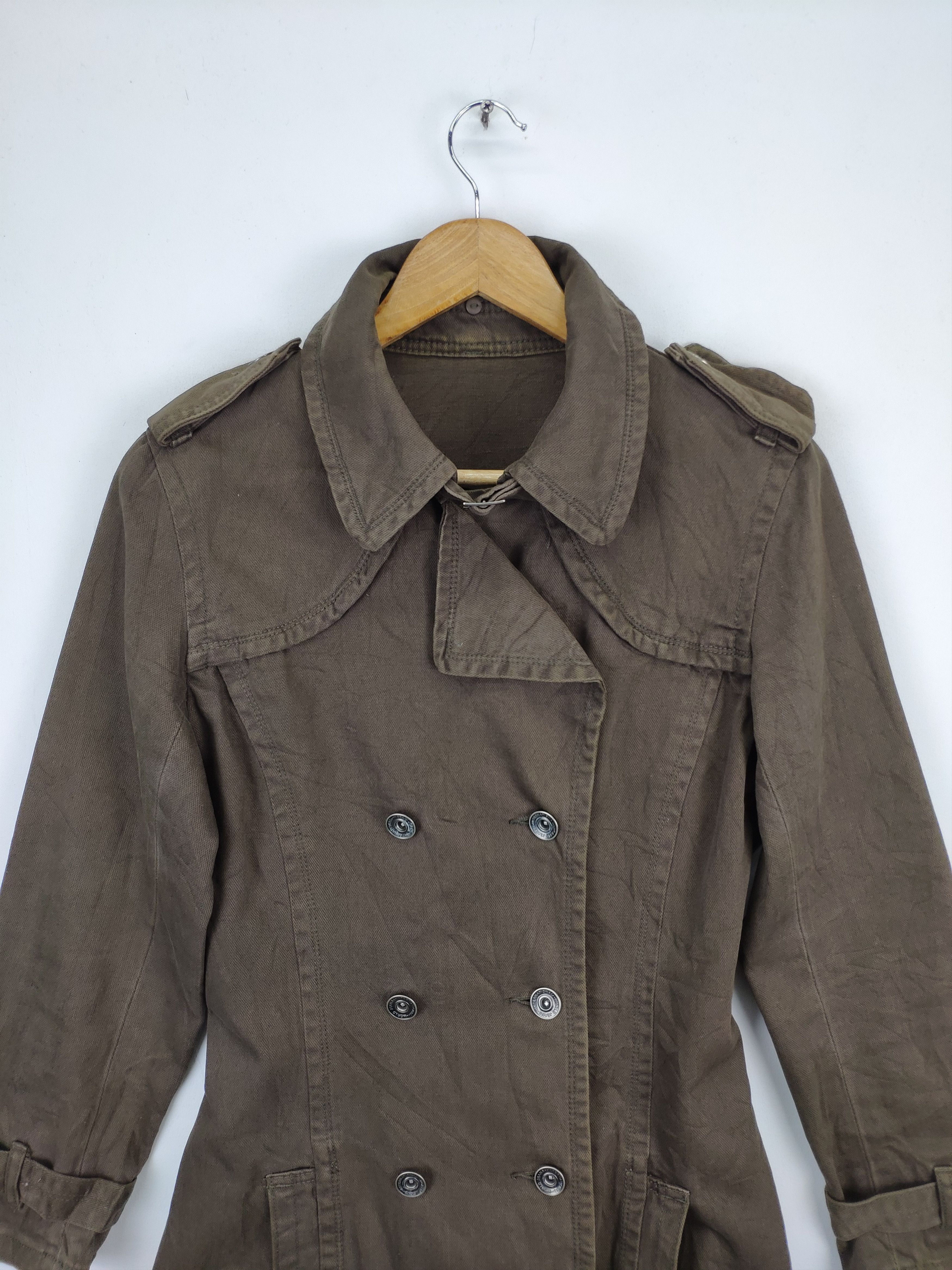 Japanese Brand × Vintage Vintage Denim Trench Coat Military Style Unbranded Size M / US 6-8 / IT 42-44 - 11 Thumbnail