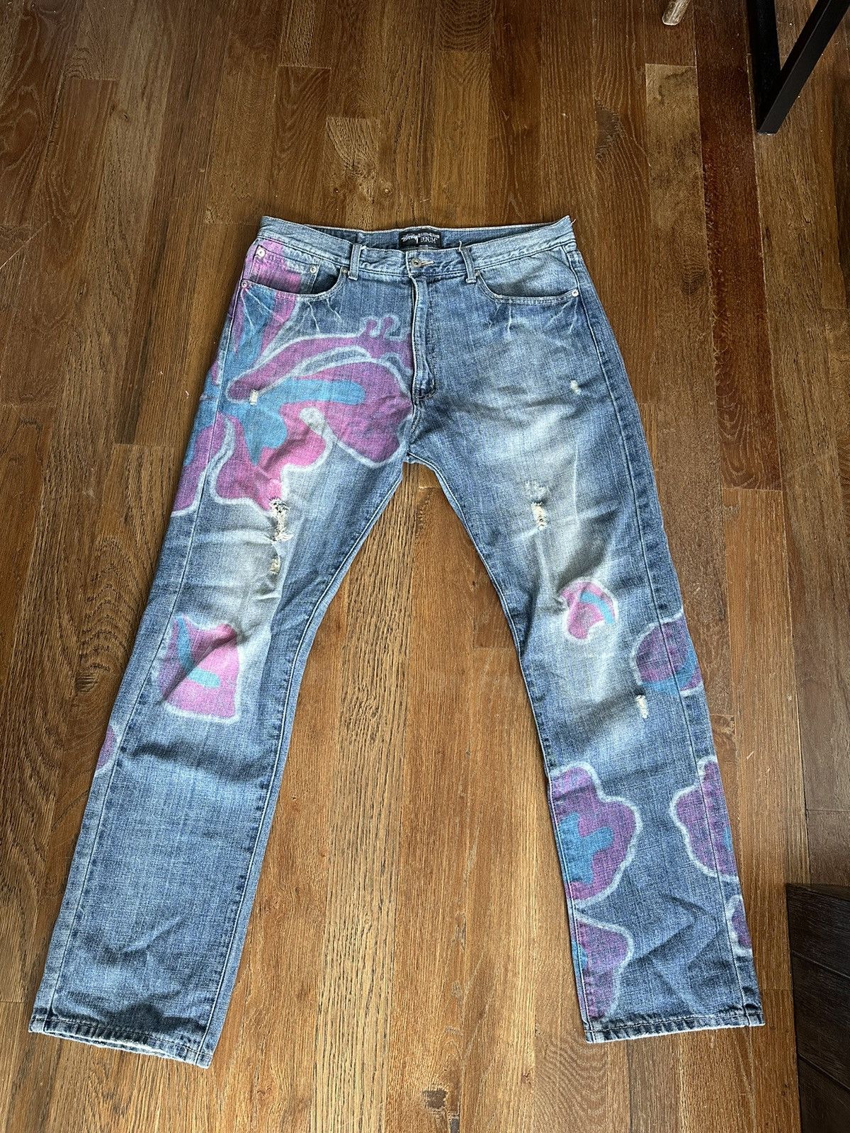 Stussy Stussy Vintage Floral Denim Size US 36 / EU 52 - 1 Thumbnail