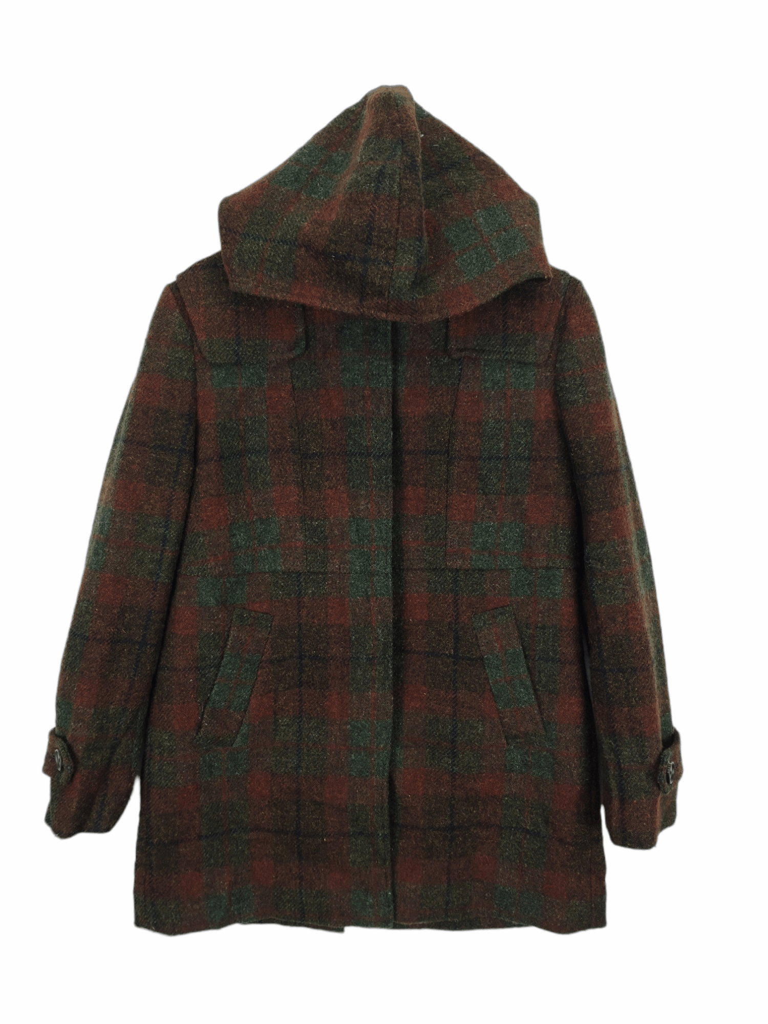 Japanese Brand × Vintage Vintage 2000s Wool Hooded Jacket Checkered Size M / US 6-8 / IT 42-44 - 1 Thumbnail