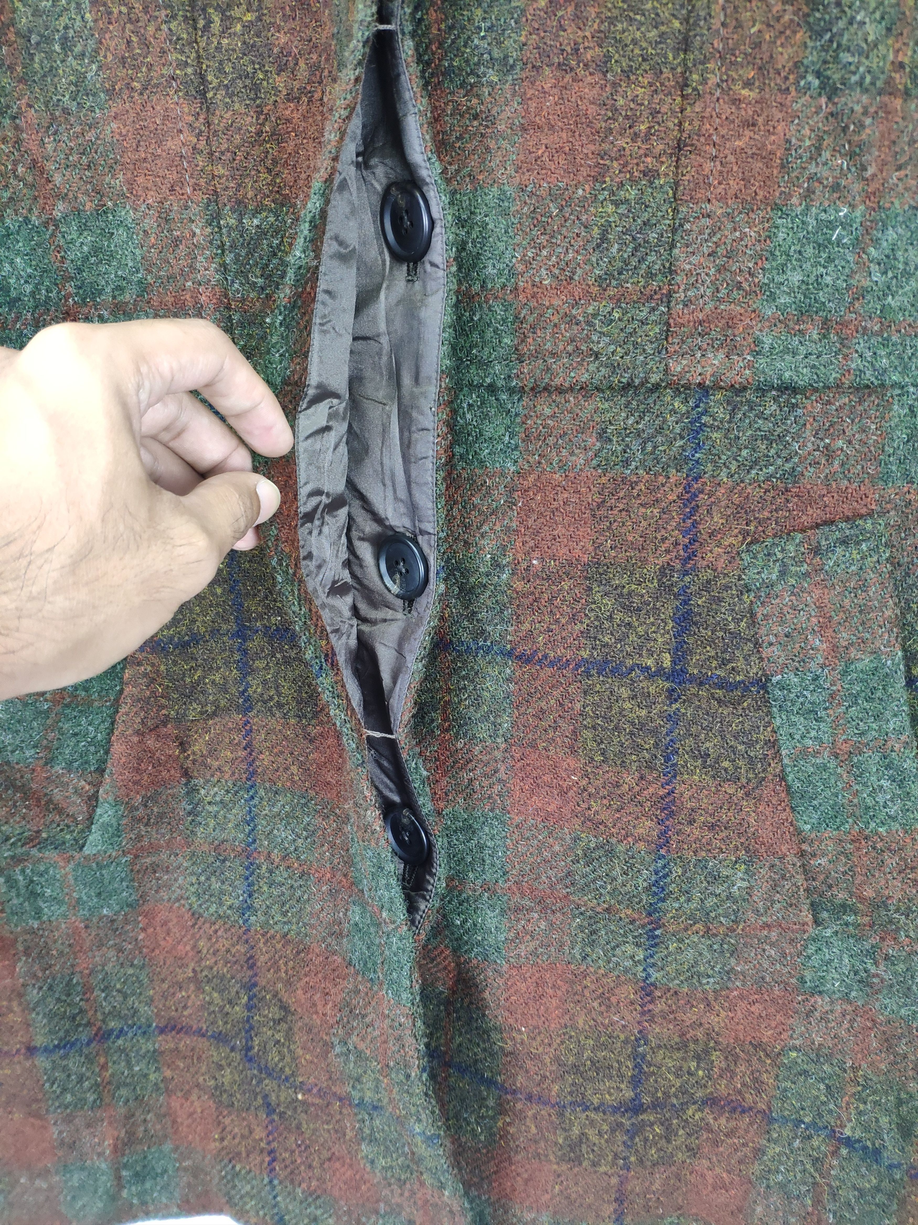 Japanese Brand × Vintage Vintage 2000s Wool Hooded Jacket Checkered Size M / US 6-8 / IT 42-44 - 8 Thumbnail
