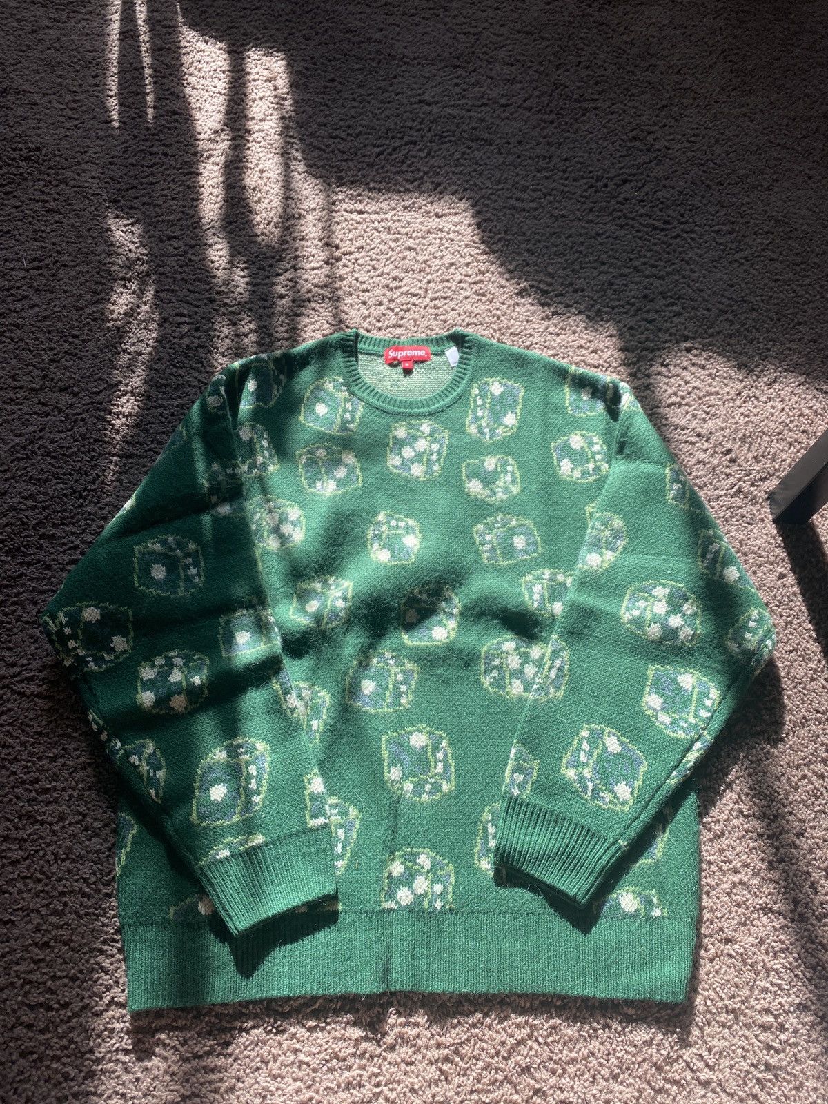 Supreme Supreme Green Dice Sweater Size Medium | Grailed