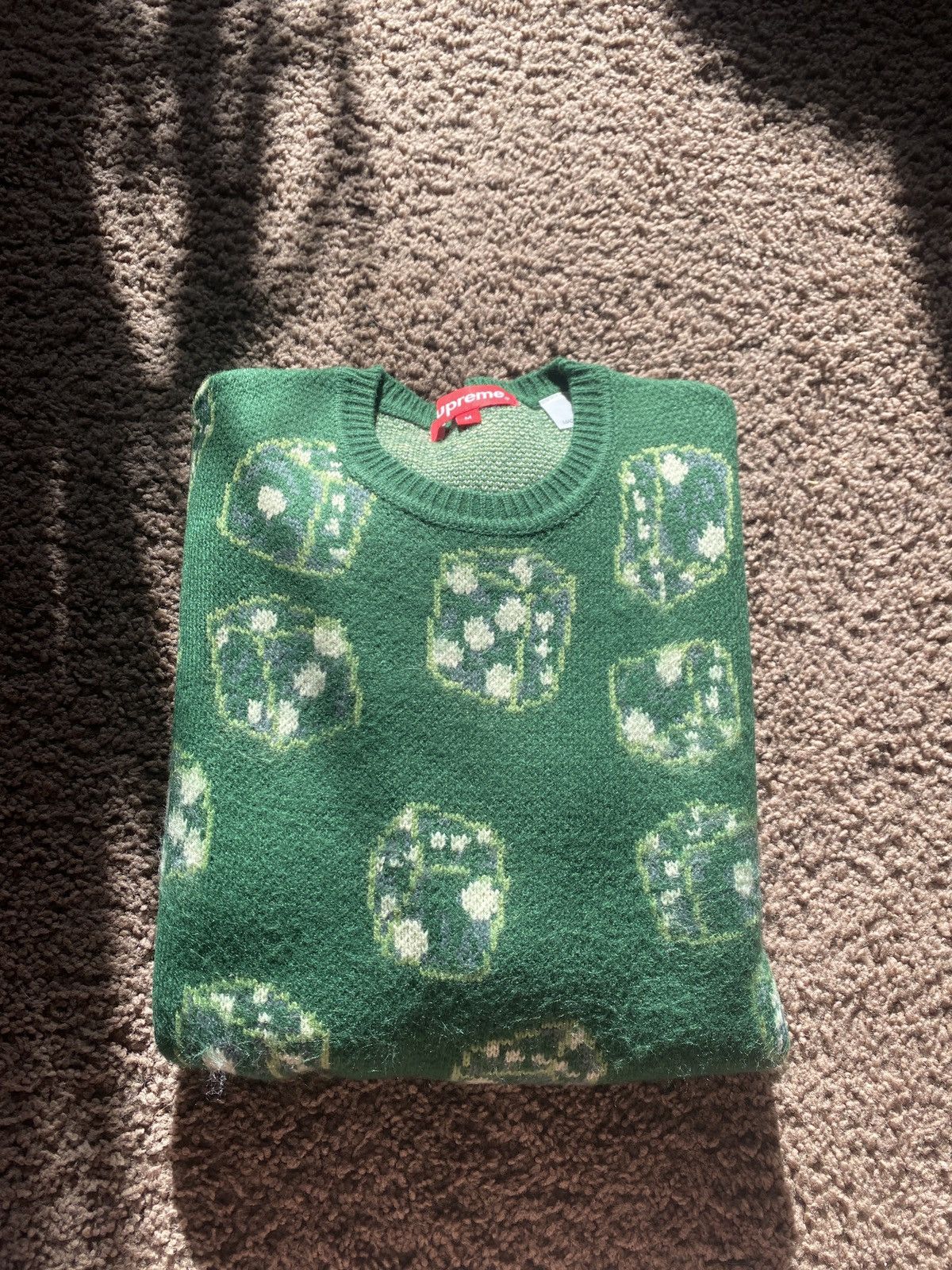Supreme Supreme Green Dice Sweater Size Medium | Grailed