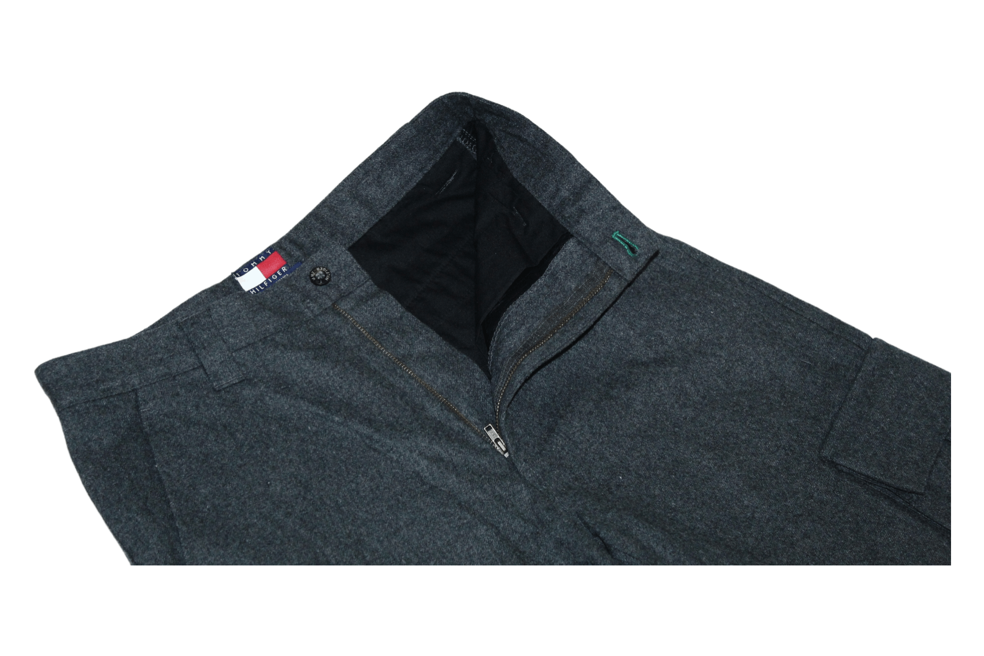 Seditionaries Rare VTG🔥 Tommy Hilfiger Brushed Wool Parachute Cargo Pants Size US 31 - 5 Thumbnail