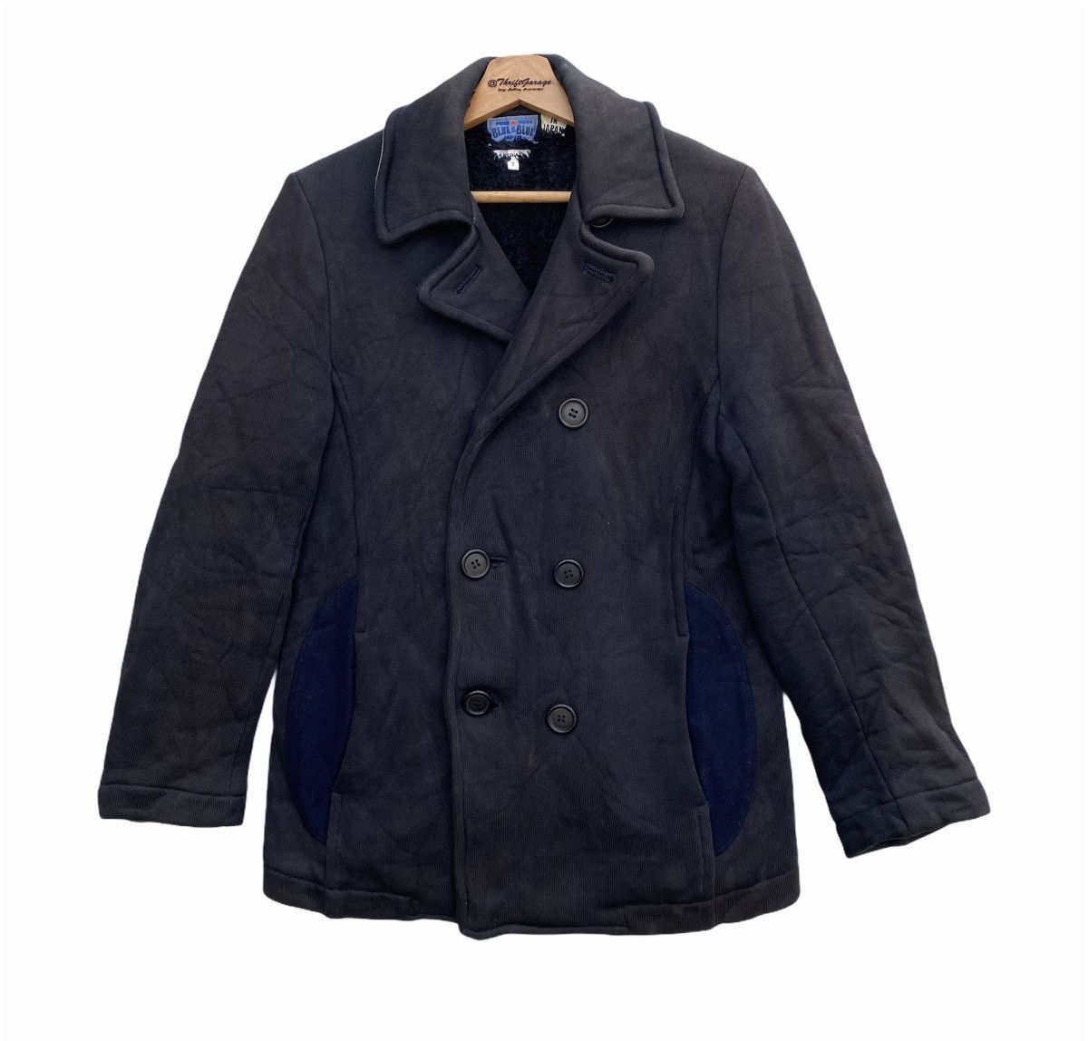 image of VTG Blue Blue Japan Pure Indigo Double Collar Made In Japan in Smoke Black, Men's (Size Medium)