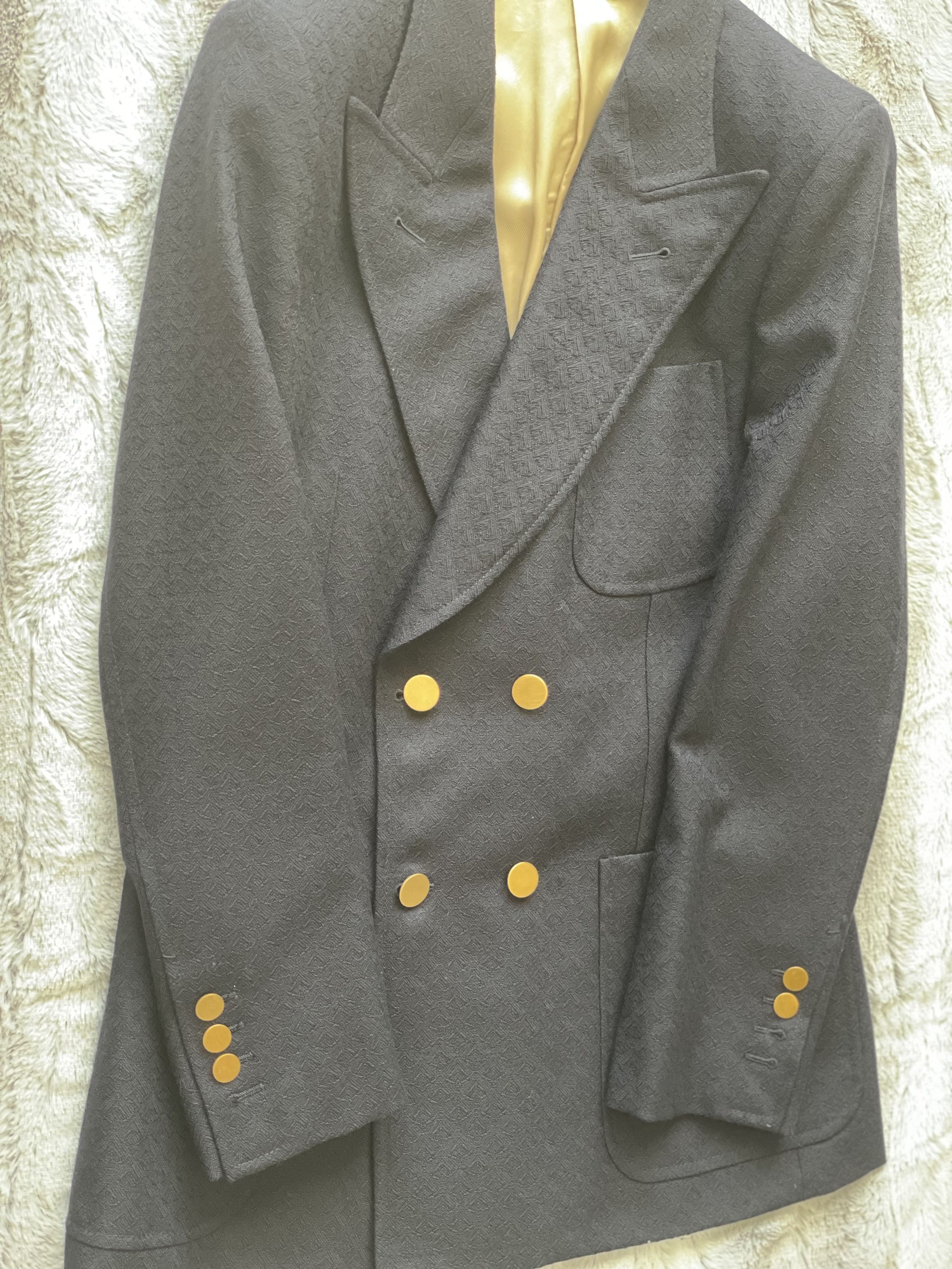 Gucci Gucci Navy Blue Texturized Double Breasted Blazer SS2020 Size 44R - 15 Thumbnail