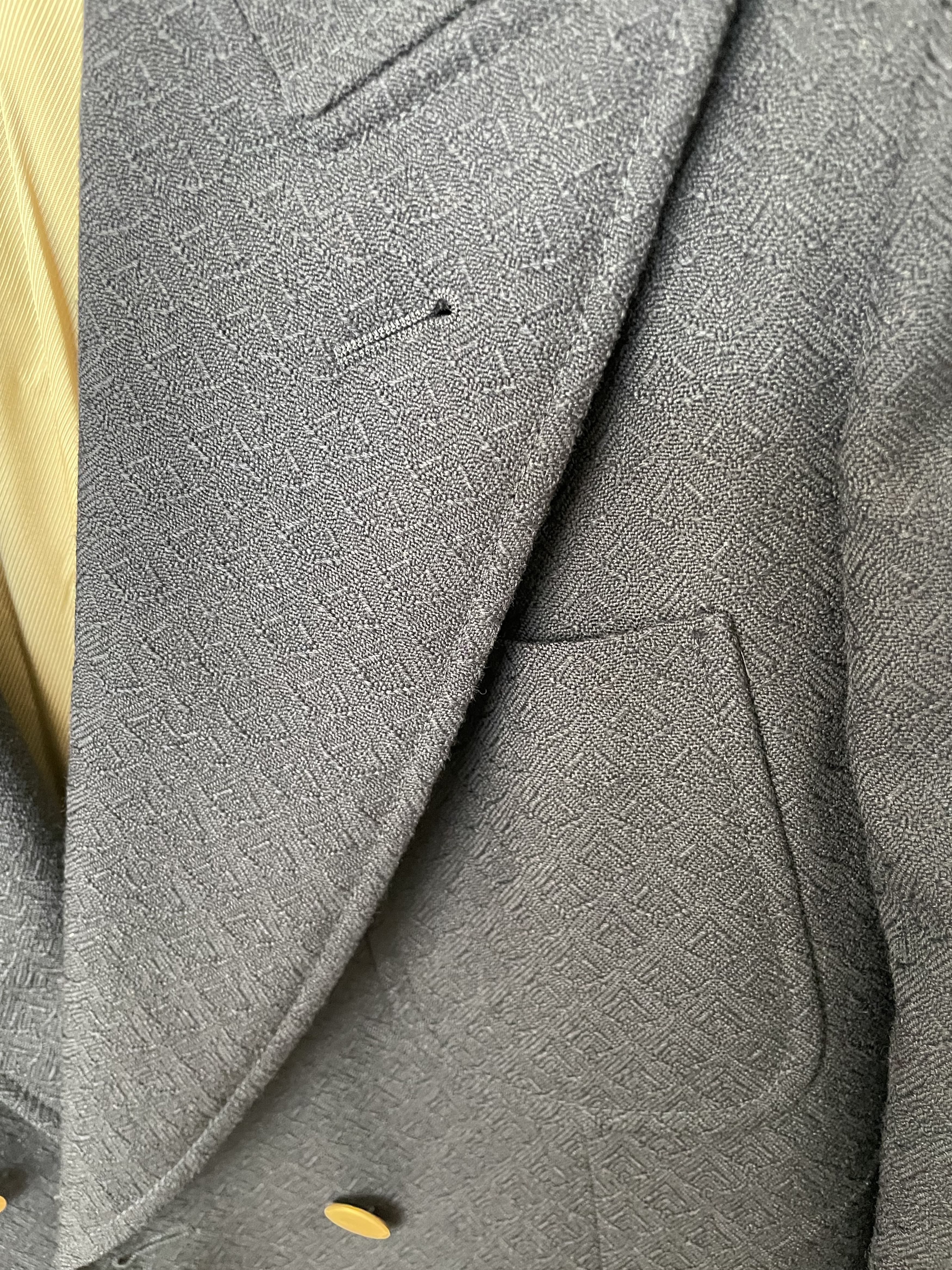 Gucci Gucci Navy Blue Texturized Double Breasted Blazer SS2020 Size 44R - 5 Thumbnail