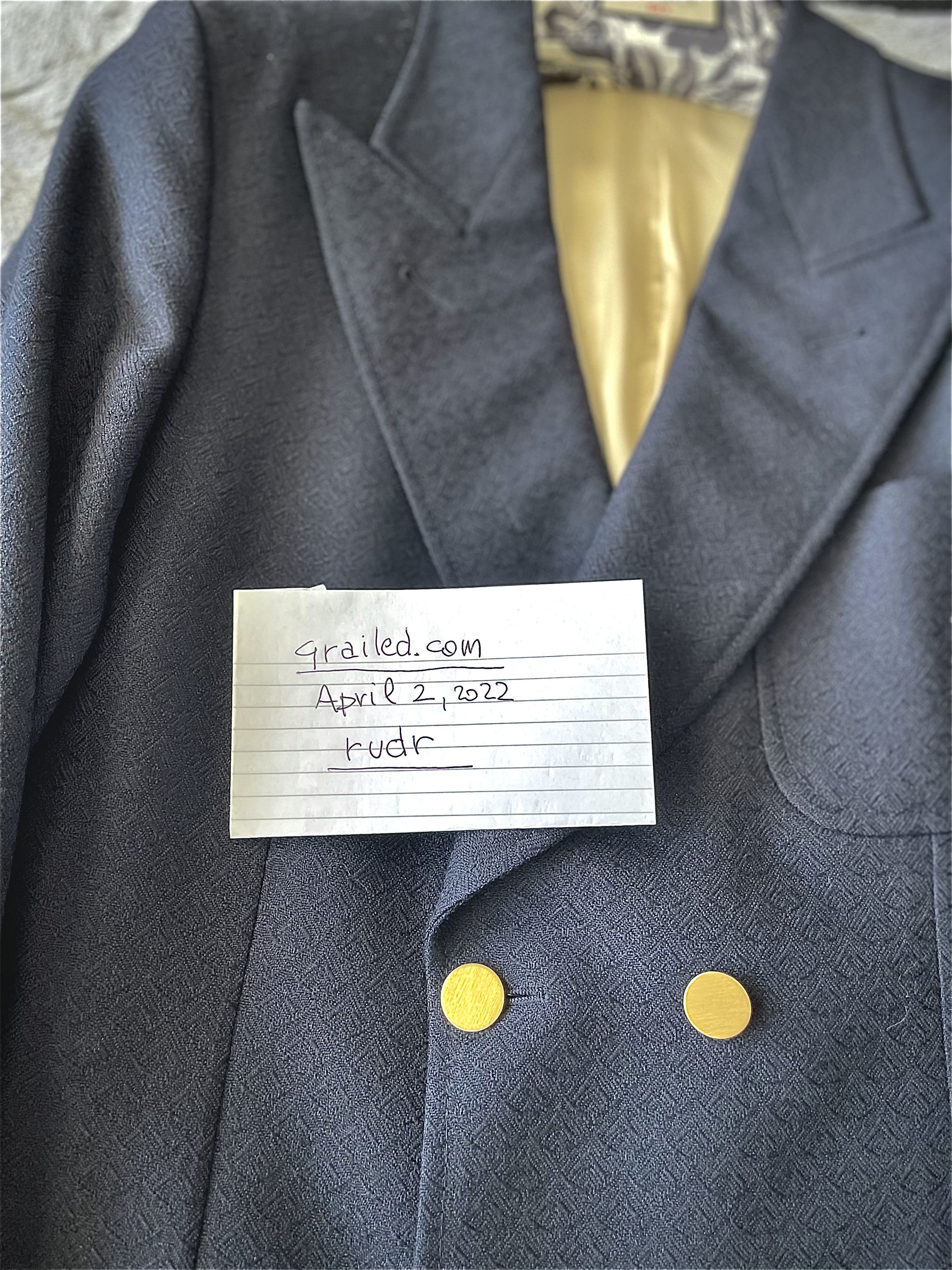 Gucci Gucci Navy Blue Texturized Double Breasted Blazer SS2020 Size 44R - 19 Thumbnail