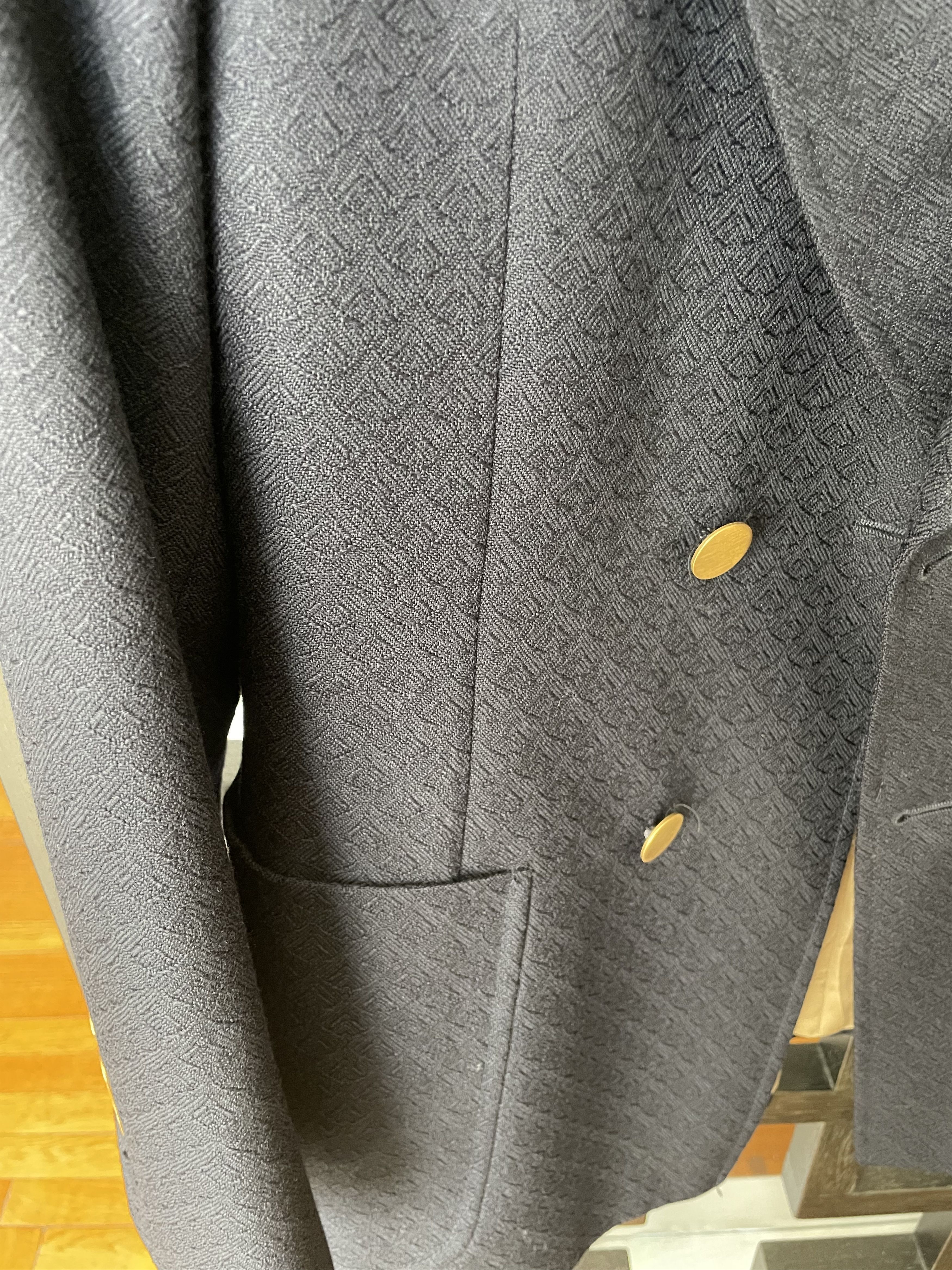 Gucci Gucci Navy Blue Texturized Double Breasted Blazer SS2020 Size 44R - 7 Thumbnail