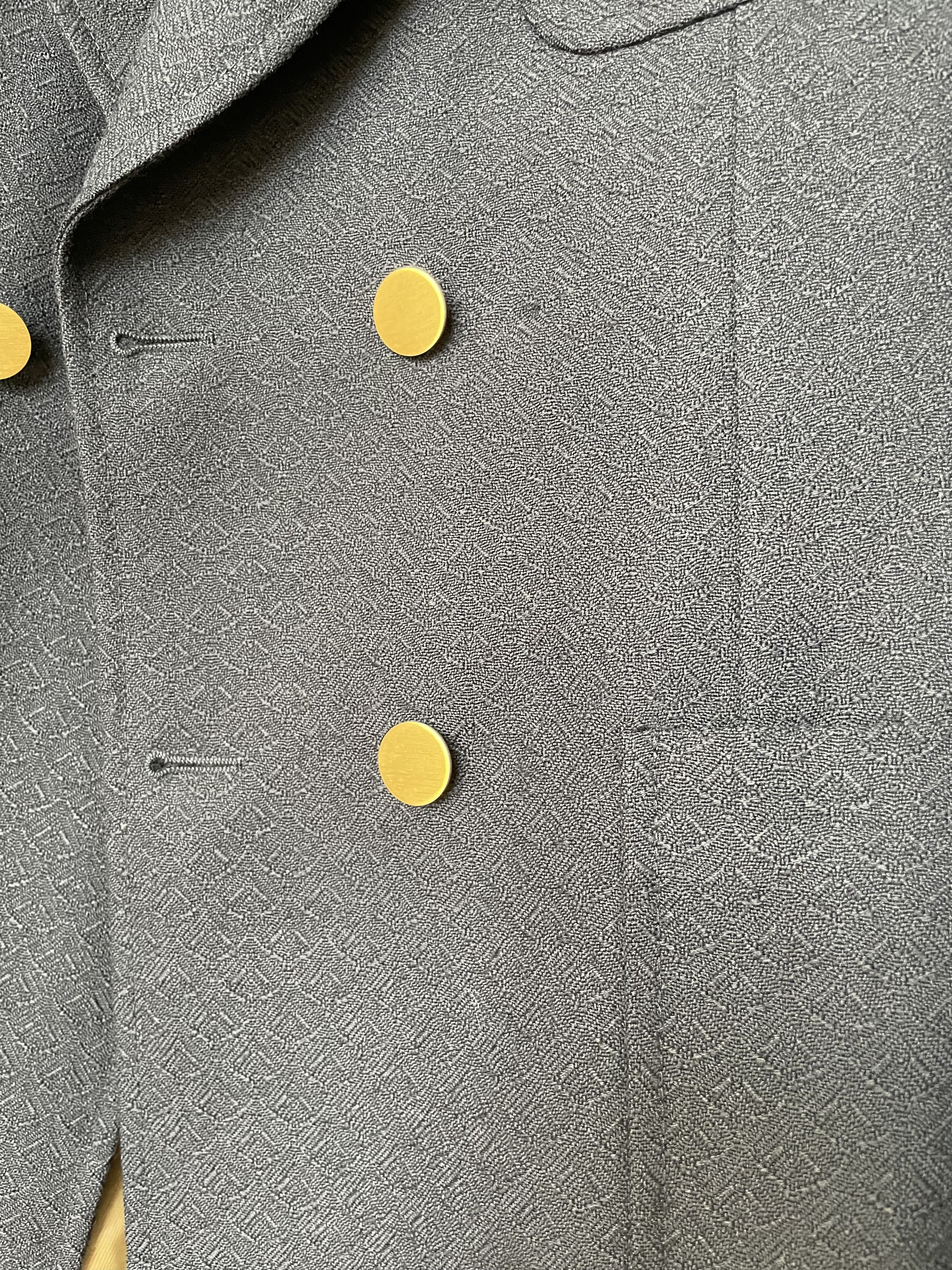 Gucci Gucci Navy Blue Texturized Double Breasted Blazer SS2020 Size 44R - 6 Thumbnail